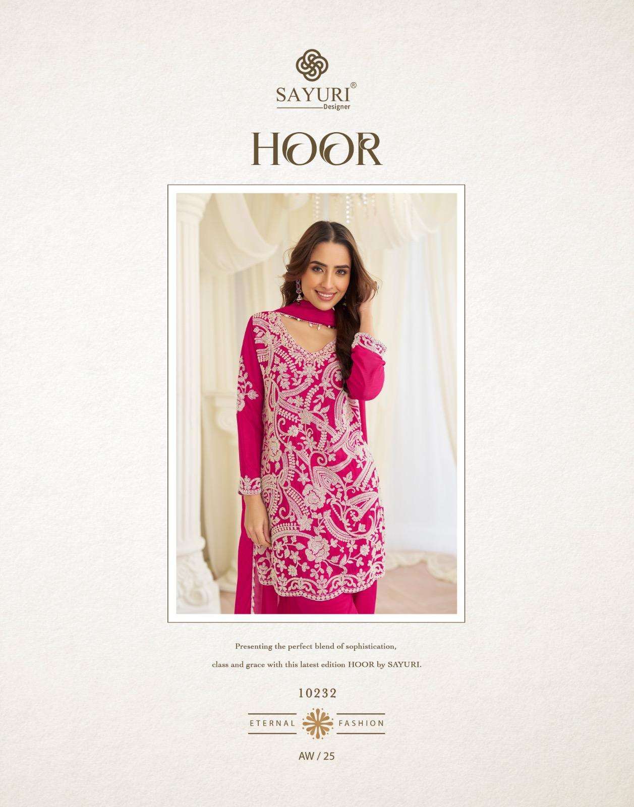 HOOR BY SAYURI DESIGNER IN REAL CHINON SILK HEAVY EMBROIDERED BEADS WORK 