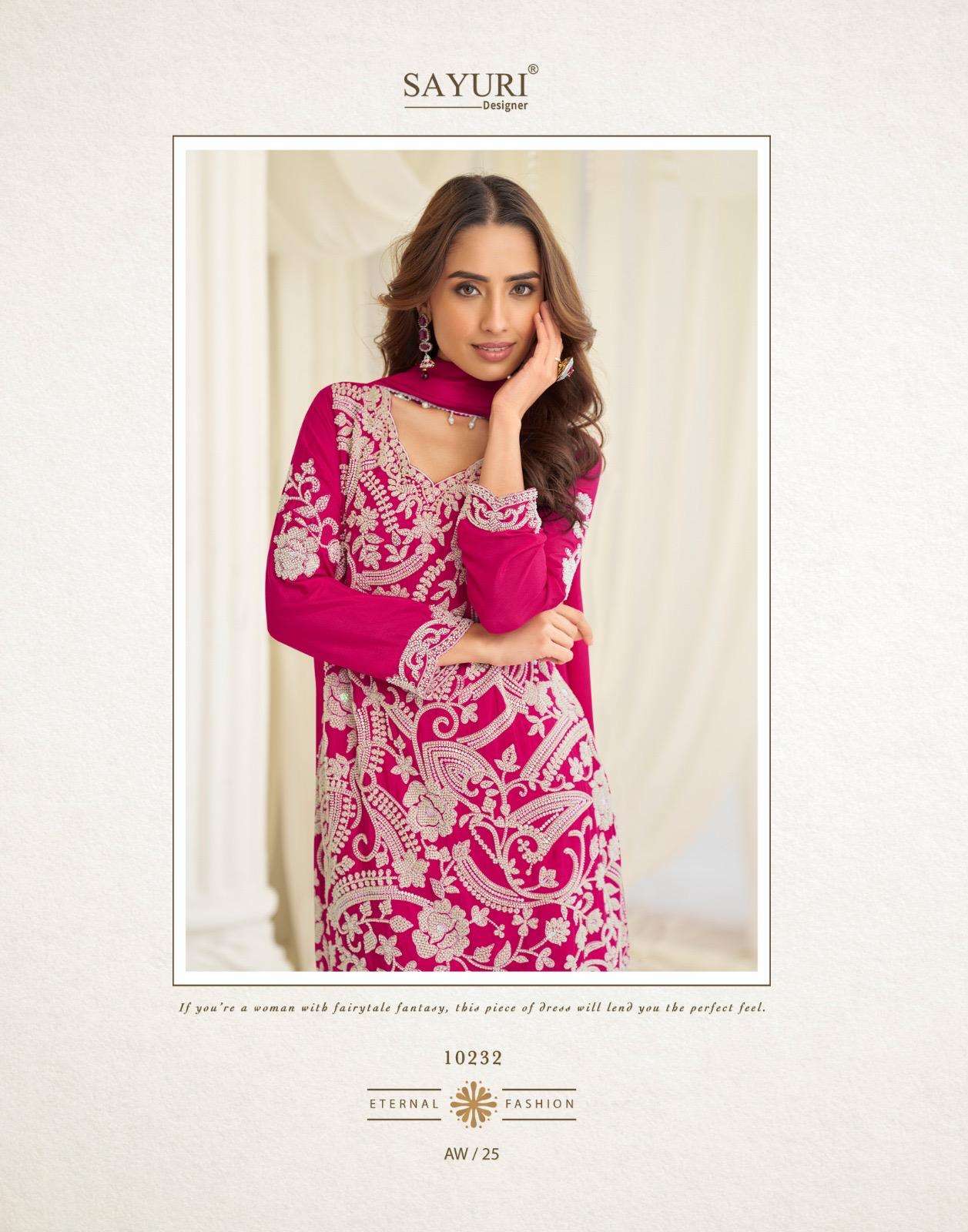 HOOR BY SAYURI DESIGNER IN REAL CHINON SILK HEAVY EMBROIDERED BEADS WORK 