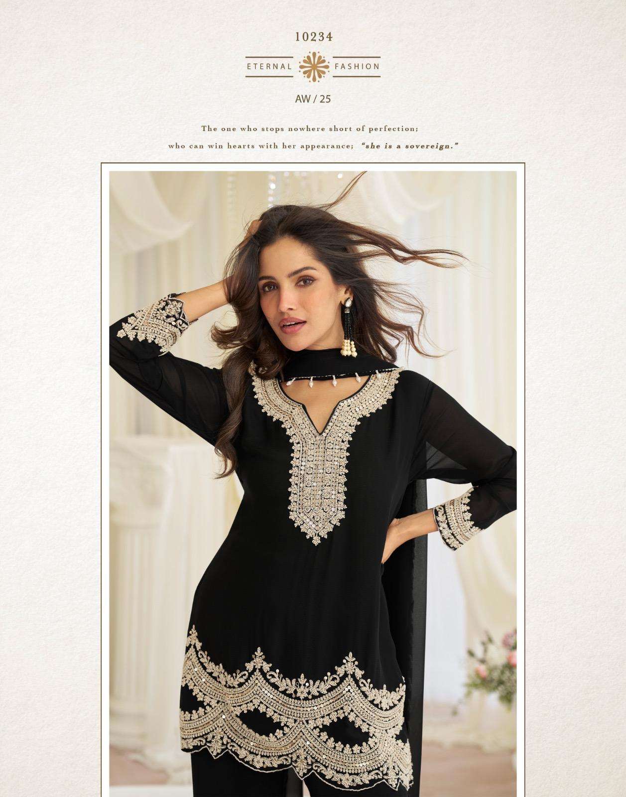 HOOR BY SAYURI DESIGNER IN REAL CHINON SILK HEAVY EMBROIDERED BEADS WORK 