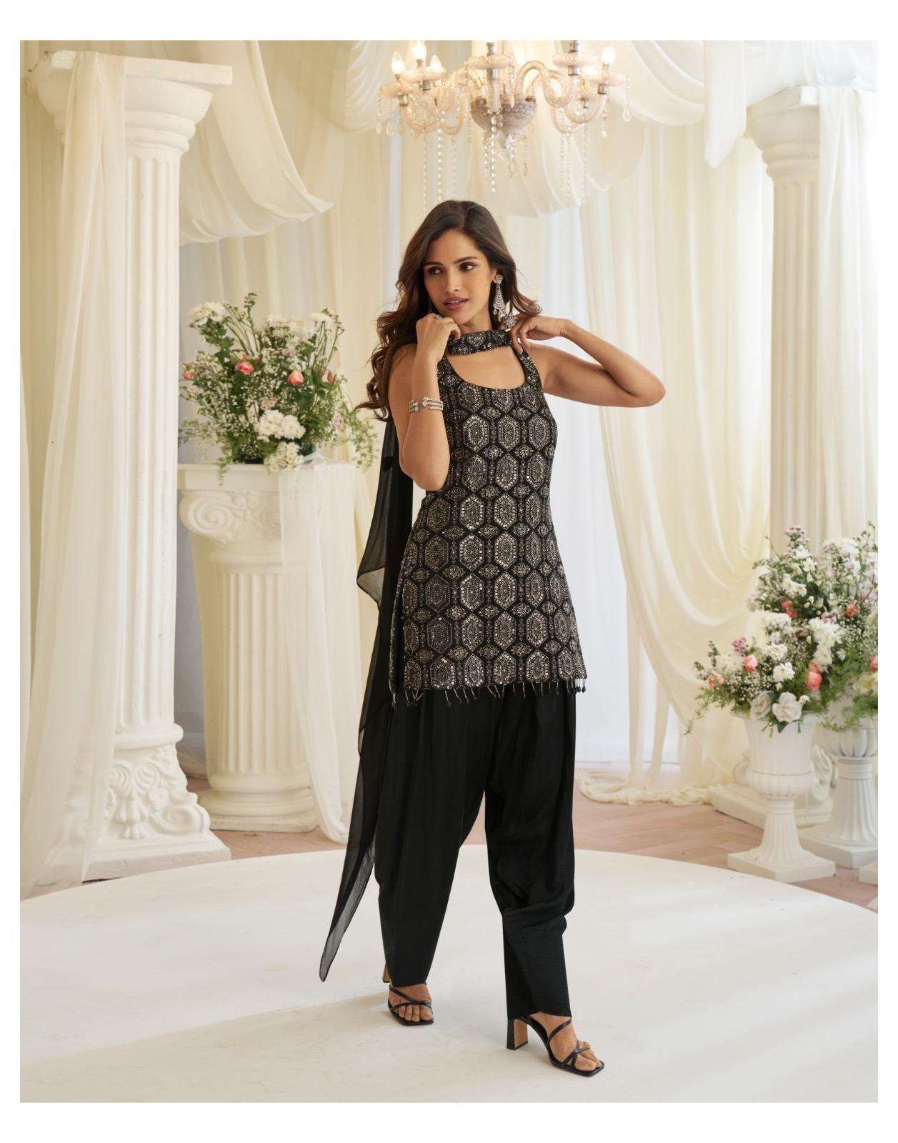 JINAYAA BY SAYURI DESIGNER IN NATURAL CREP SILK PREMIUM FABRIC BEADS EMBROIDERED WORK 