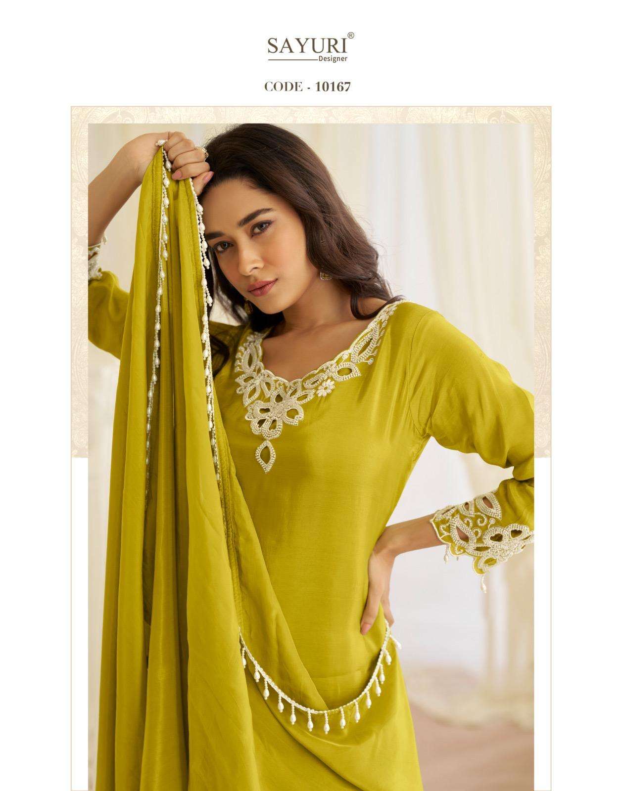 JINAYAA BY SAYURI DESIGNER IN NATURAL CREP SILK PREMIUM FABRIC BEADS EMBROIDERED WORK 