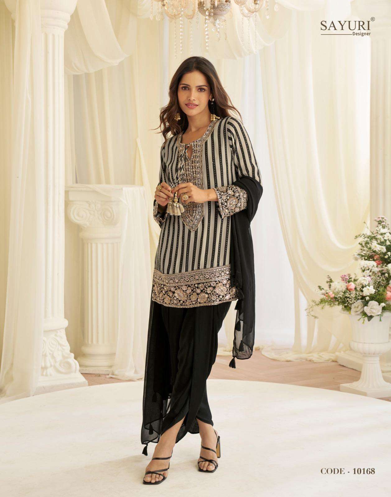 JINAYAA BY SAYURI DESIGNER IN NATURAL CREP SILK PREMIUM FABRIC BEADS EMBROIDERED WORK 