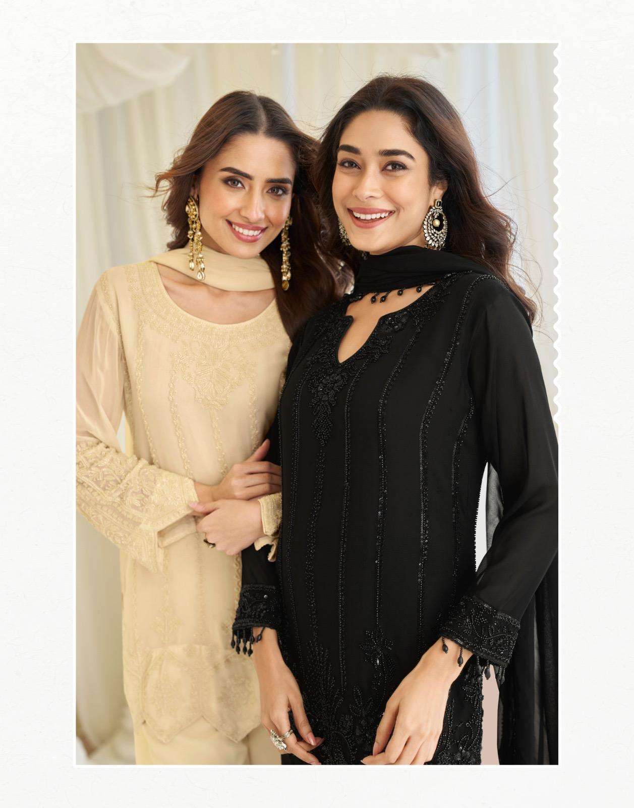 KAJAL BY SAYURI DESIGNER IN REAL GEROGETTE WITH BEADS EMBROIDERED WORK 