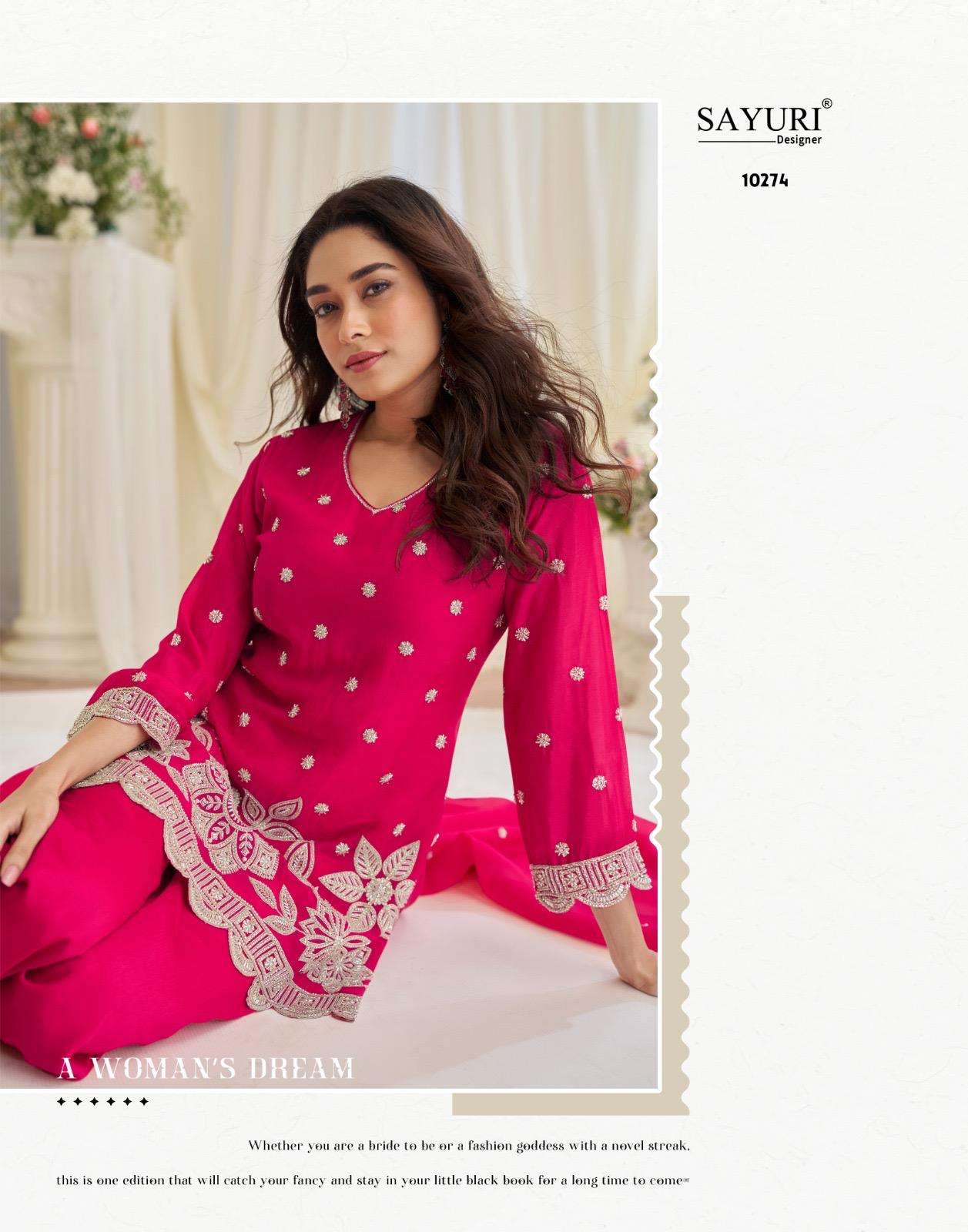 KAJAL BY SAYURI DESIGNER IN REAL GEROGETTE WITH BEADS EMBROIDERED WORK 