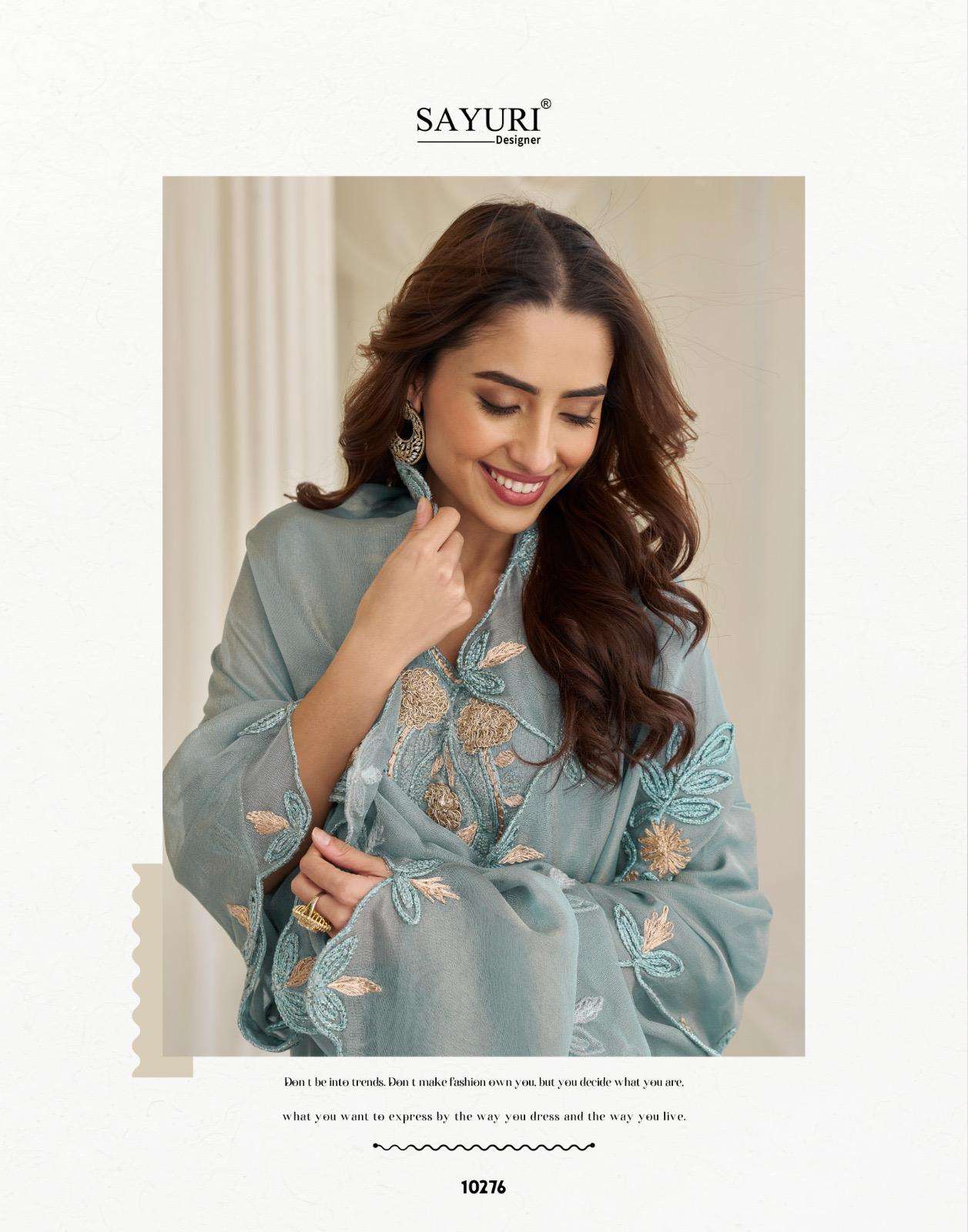 KAJAL BY SAYURI DESIGNER IN REAL GEROGETTE WITH BEADS EMBROIDERED WORK 