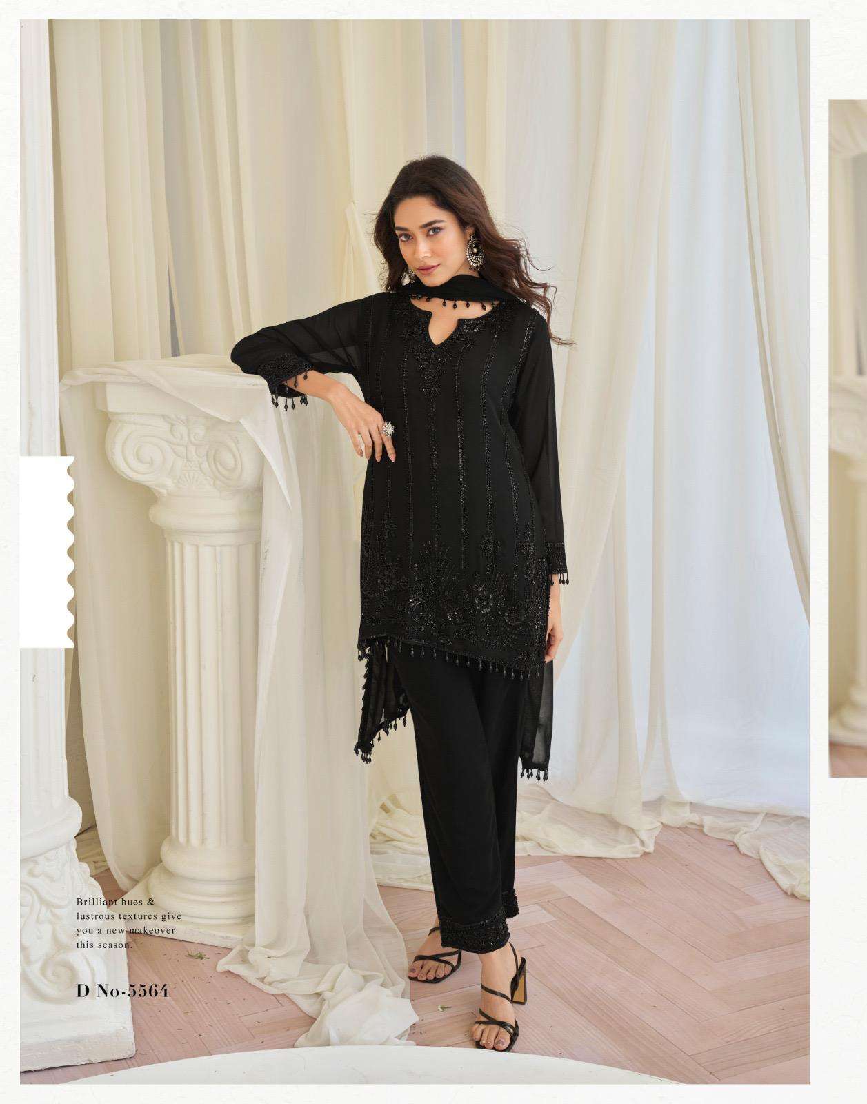 KAJAL BY SAYURI DESIGNER IN REAL GEROGETTE WITH BEADS EMBROIDERED WORK 