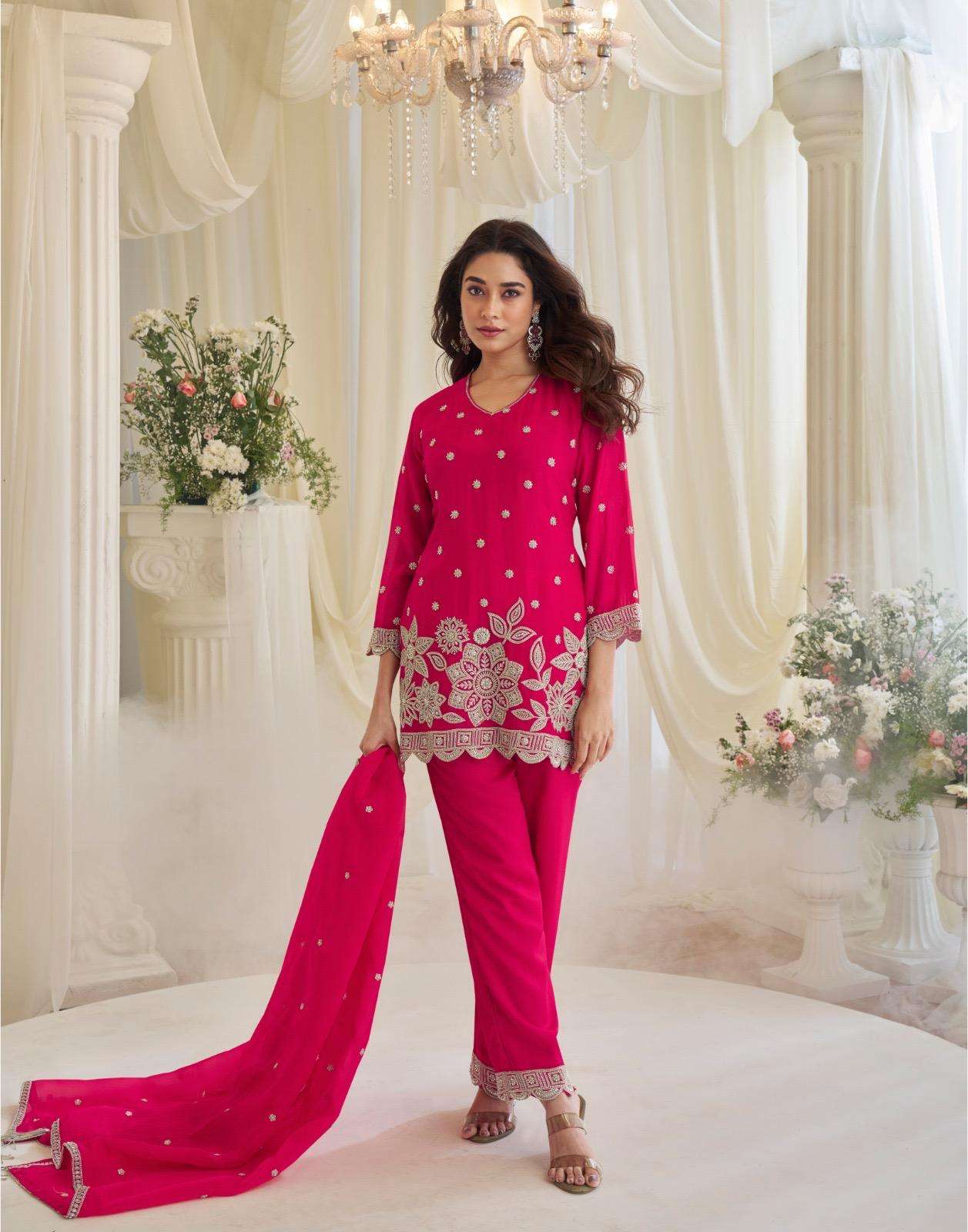 KAJAL BY SAYURI DESIGNER IN REAL GEROGETTE WITH BEADS EMBROIDERED WORK 