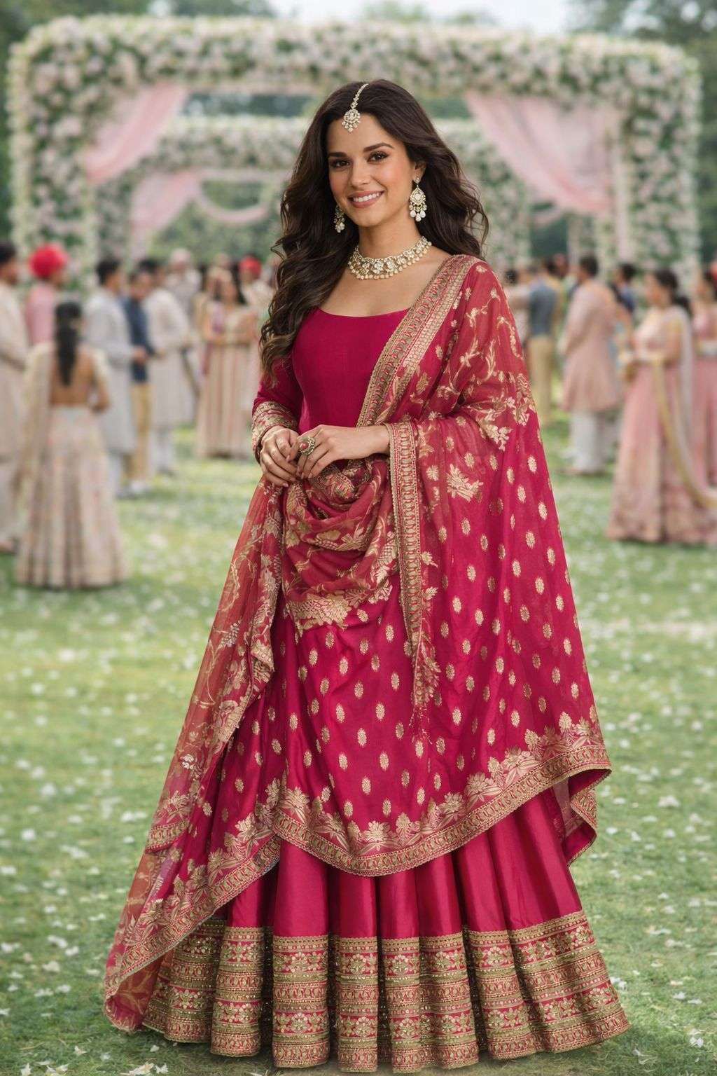 KALKI BY MRUDANGI IN VISCOS JACQUARD SILK WITH FRONT AND BACK EMBROIDERED GOWN 