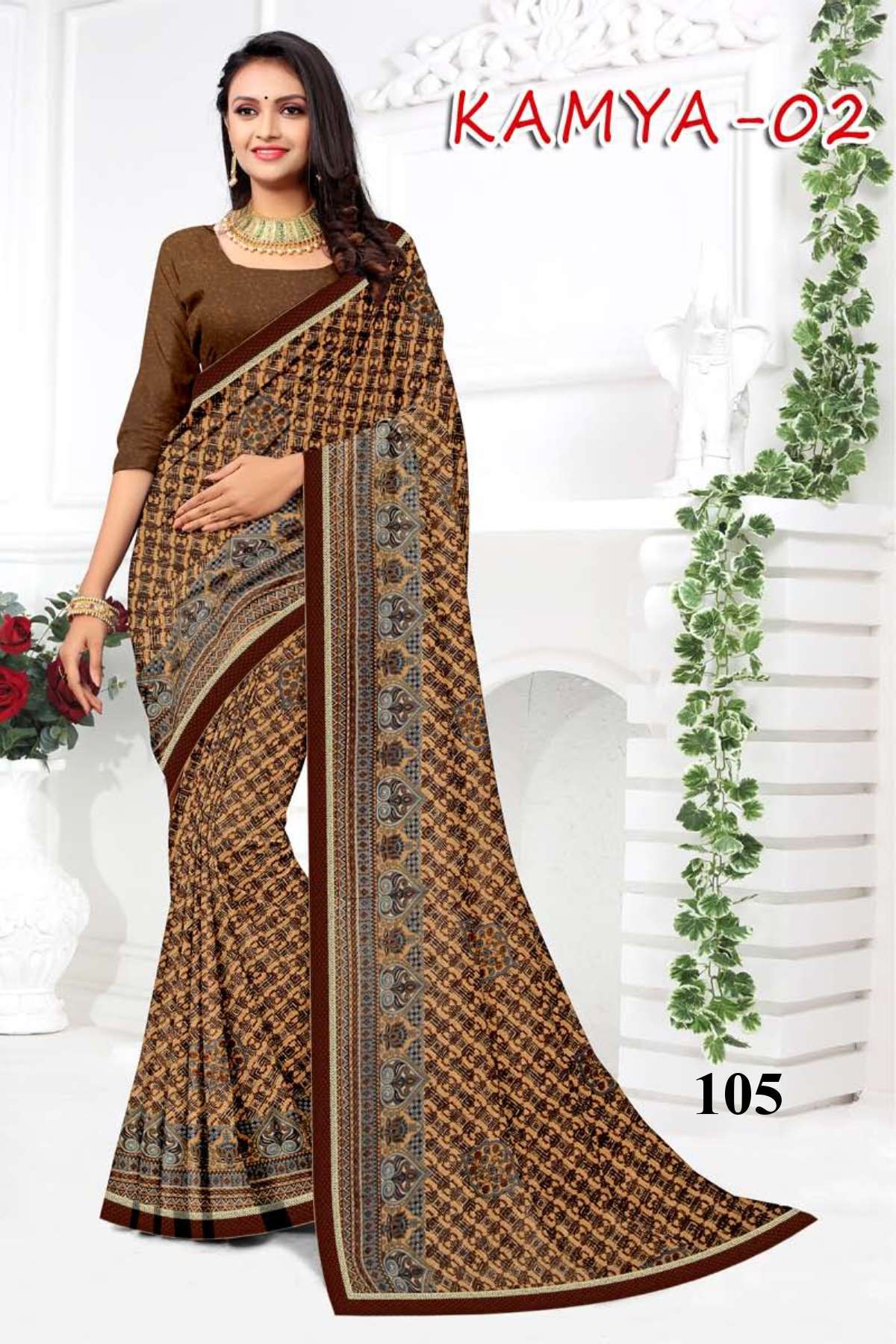 KAMYA-2 BY TEXOFAB IN RANIAL GEORGETTE ALL OVER PRINTED SAREE WITH BORDER 