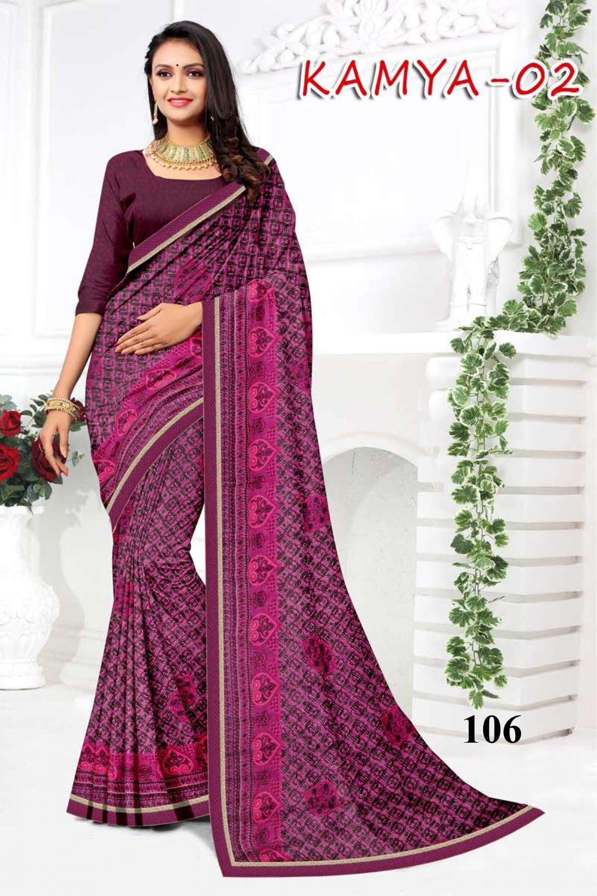 KAMYA-2 BY TEXOFAB IN RANIAL GEORGETTE ALL OVER PRINTED SAREE WITH BORDER 
