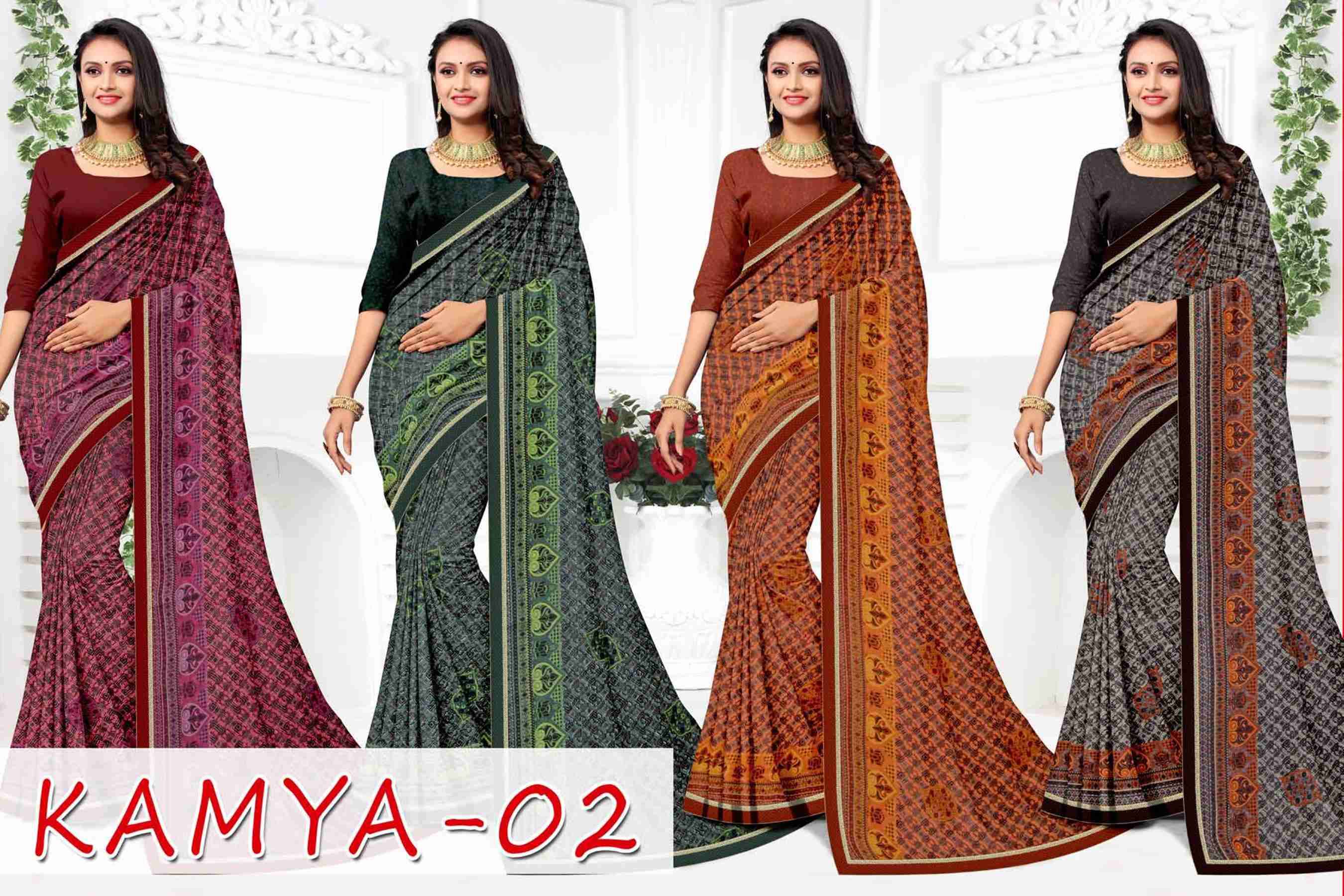 KAMYA-2 BY TEXOFAB IN RANIAL GEORGETTE ALL OVER PRINTED SAREE WITH BORDER 