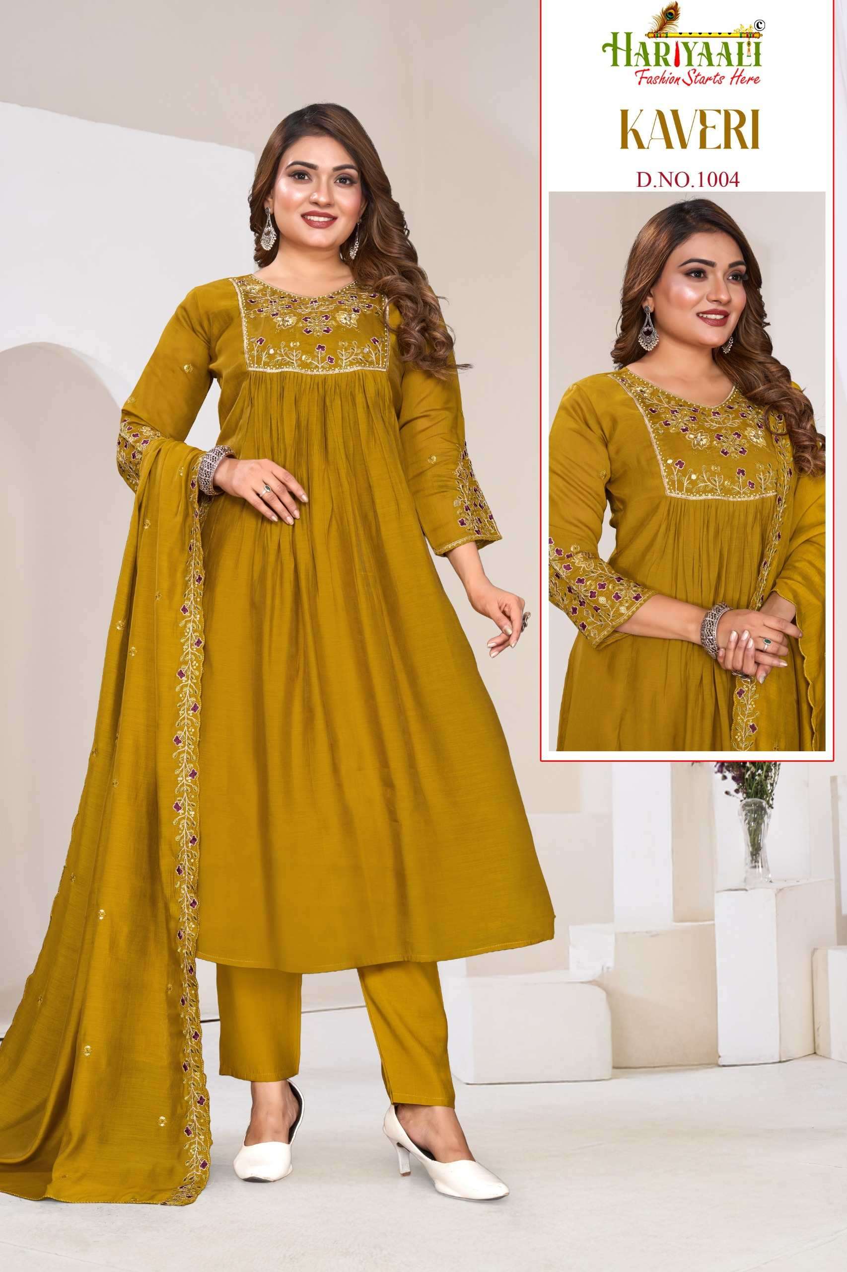 KAVERI BY HARIYAALI FASHION IN PREMIUM MAL CHANDERI WITH EMBROIDERY AND HAND WORK