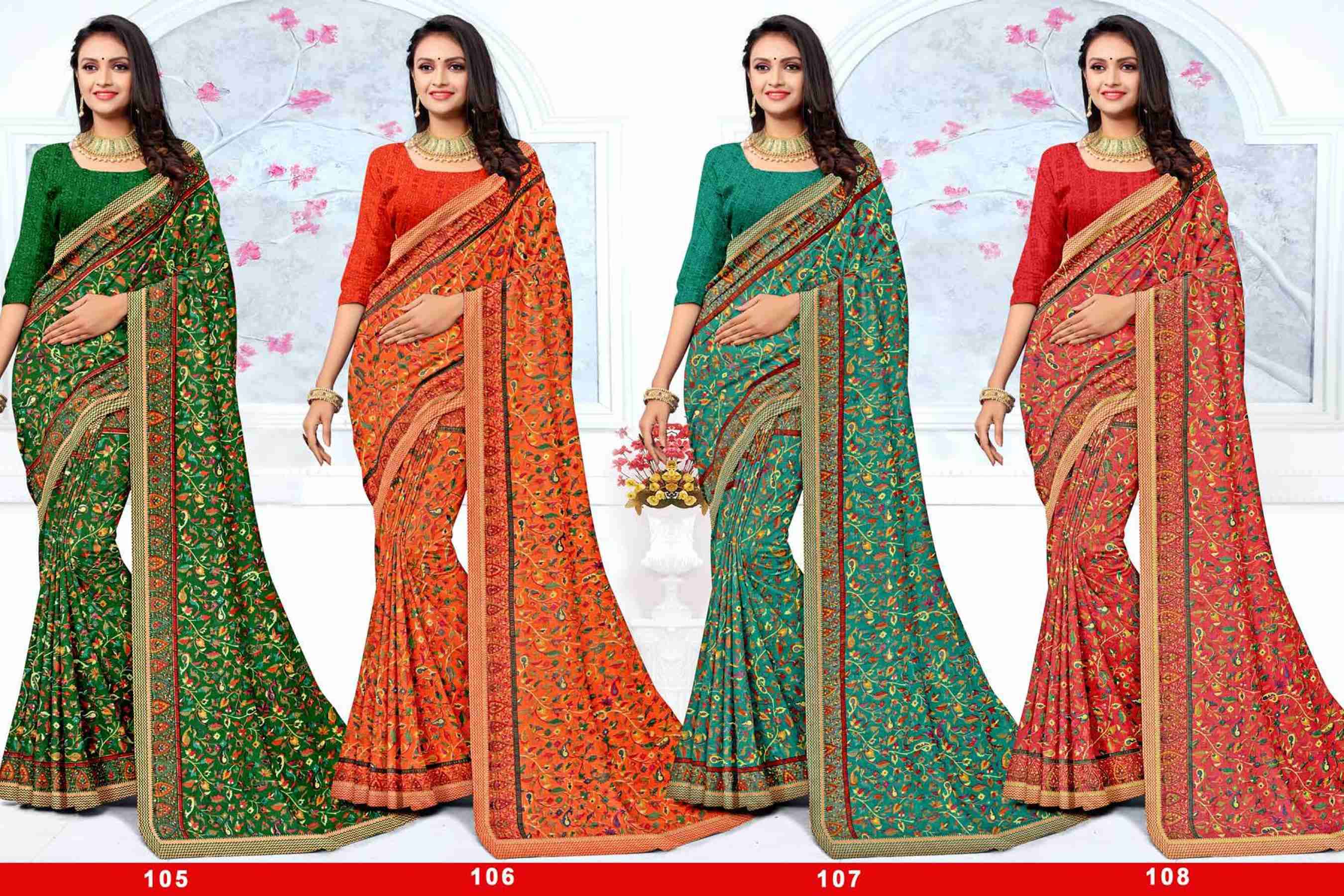 KAVYA VOL-22 BY TEXOFAB IN RANIAL GEORGETTE ALL OVER PRINTED SAREE WITH BORDER 