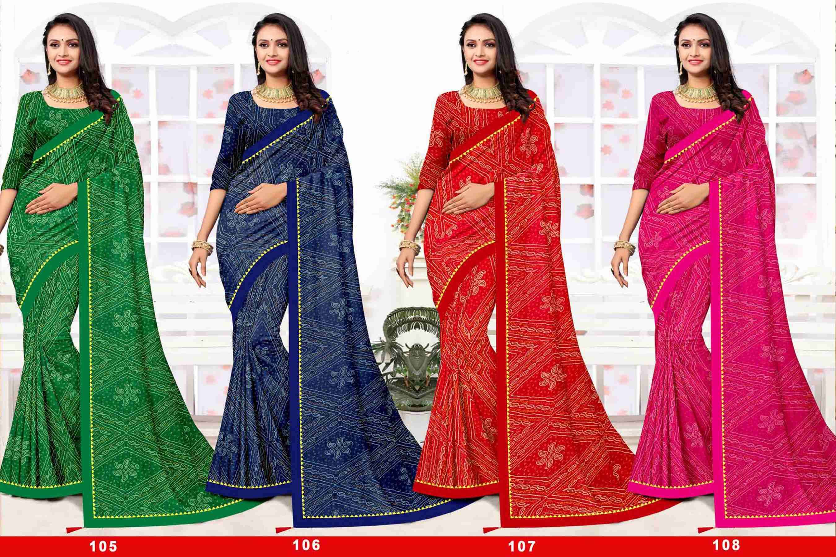 KIT KAT VOL-2 BY TEXOFAB IN RANIAL GEORGETTE ALL OVER PRINTED SAREE WITH BORDER 