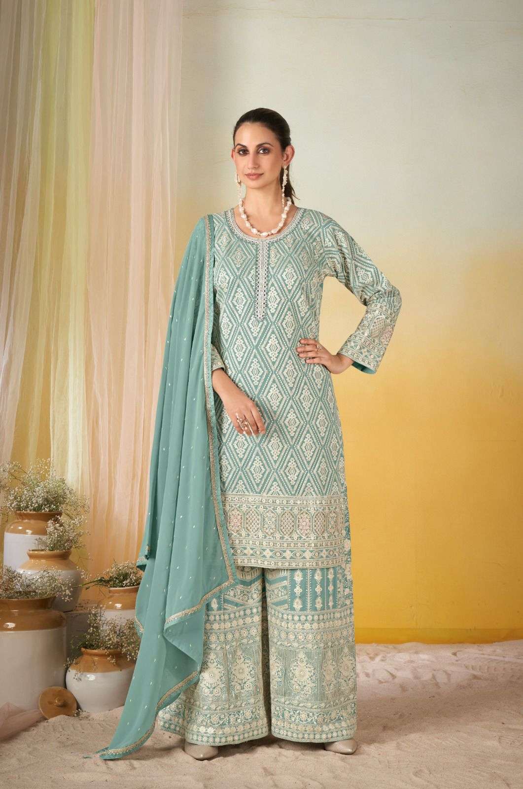 MASTANI BY GULKAYRA DESIGNER IN REAL GEORGETTE SILK WITH EMBROIDERY WORK 