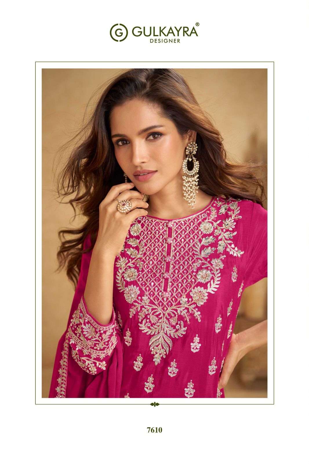 NIRVI BY GULKAYRA DESIGNER IN REAL CHINON WITH EMBROIDERY & HANDWORK 