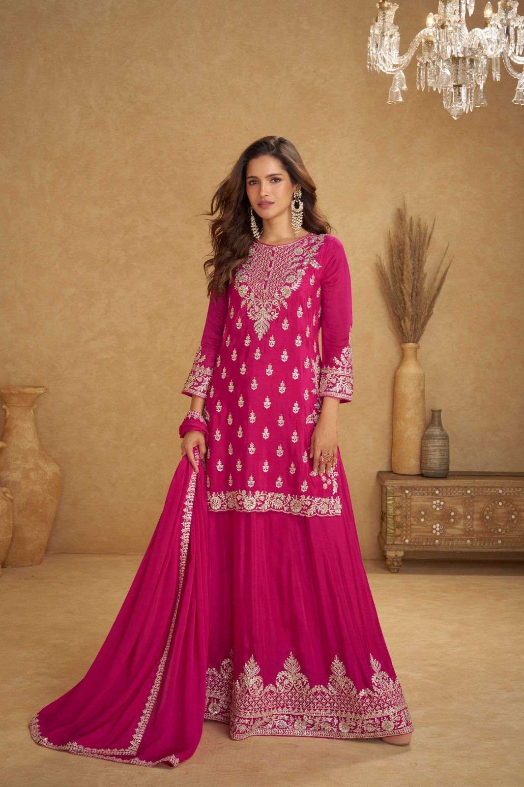 NIRVI BY GULKAYRA DESIGNER IN REAL CHINON WITH EMBROIDERY & HANDWORK 