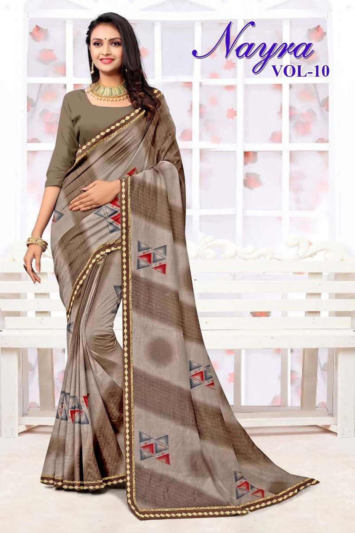 NAYRA-10 BY TEXOFAB IN RANIAL GEORGETTE ALL OVER PRINTED SAREE WITH BORDER 