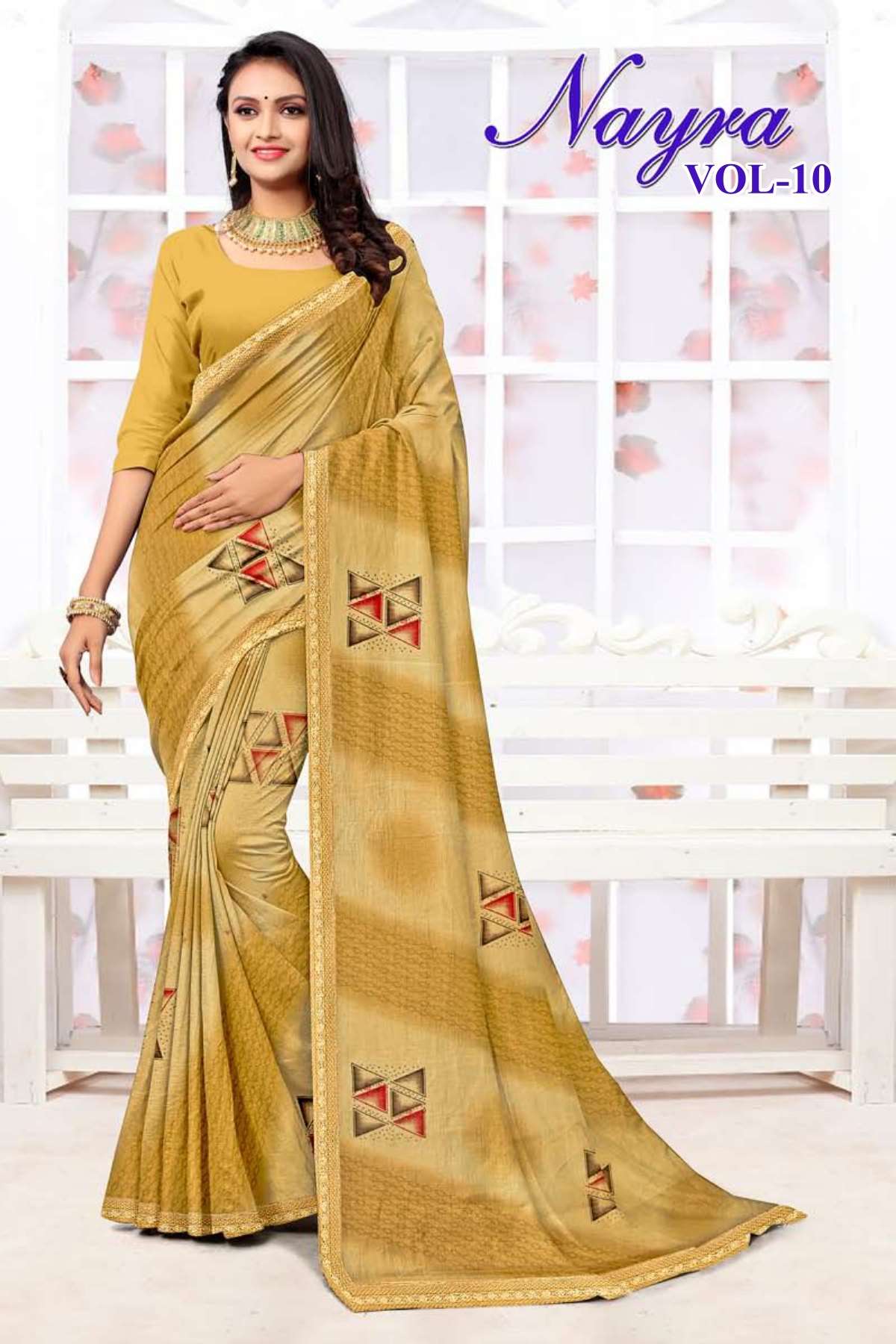 NAYRA-10 BY TEXOFAB IN RANIAL GEORGETTE ALL OVER PRINTED SAREE WITH BORDER 