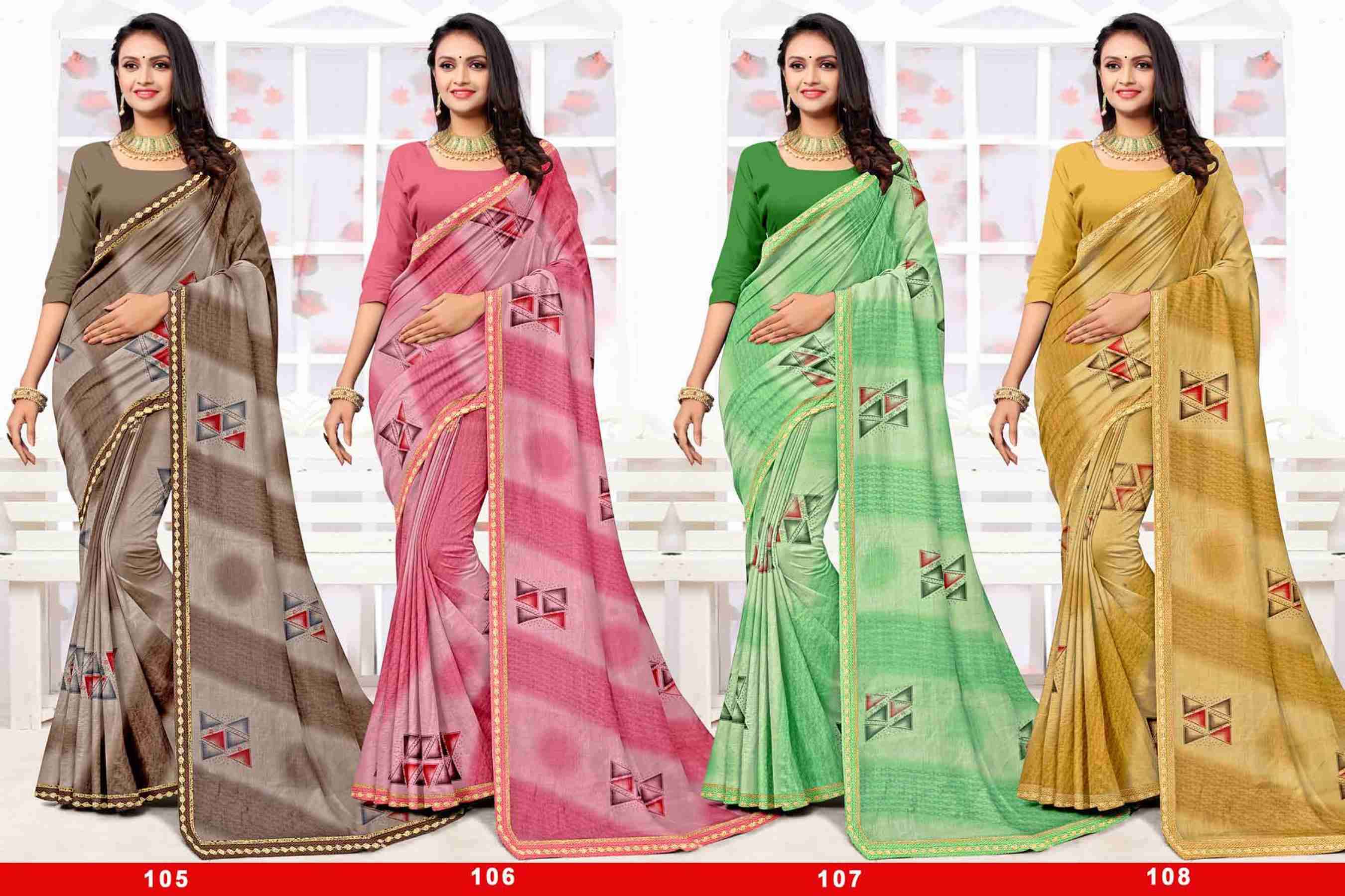 NAYRA-10 BY TEXOFAB IN RANIAL GEORGETTE ALL OVER PRINTED SAREE WITH BORDER 