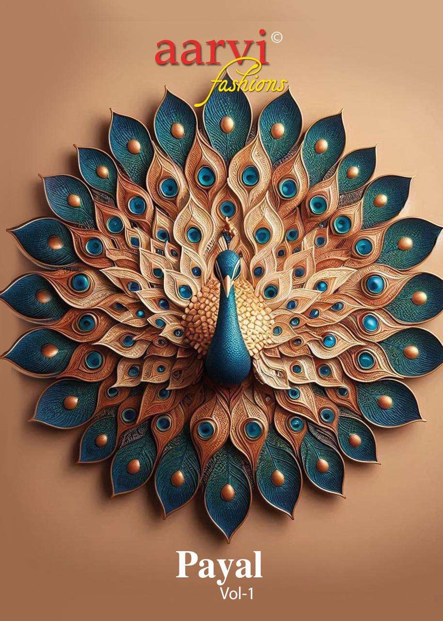 PAYAL VOL-1 BY AARVI FASHION IN COTTON SILK WITH KATHA HAND WORK & MUL DUPATTA 