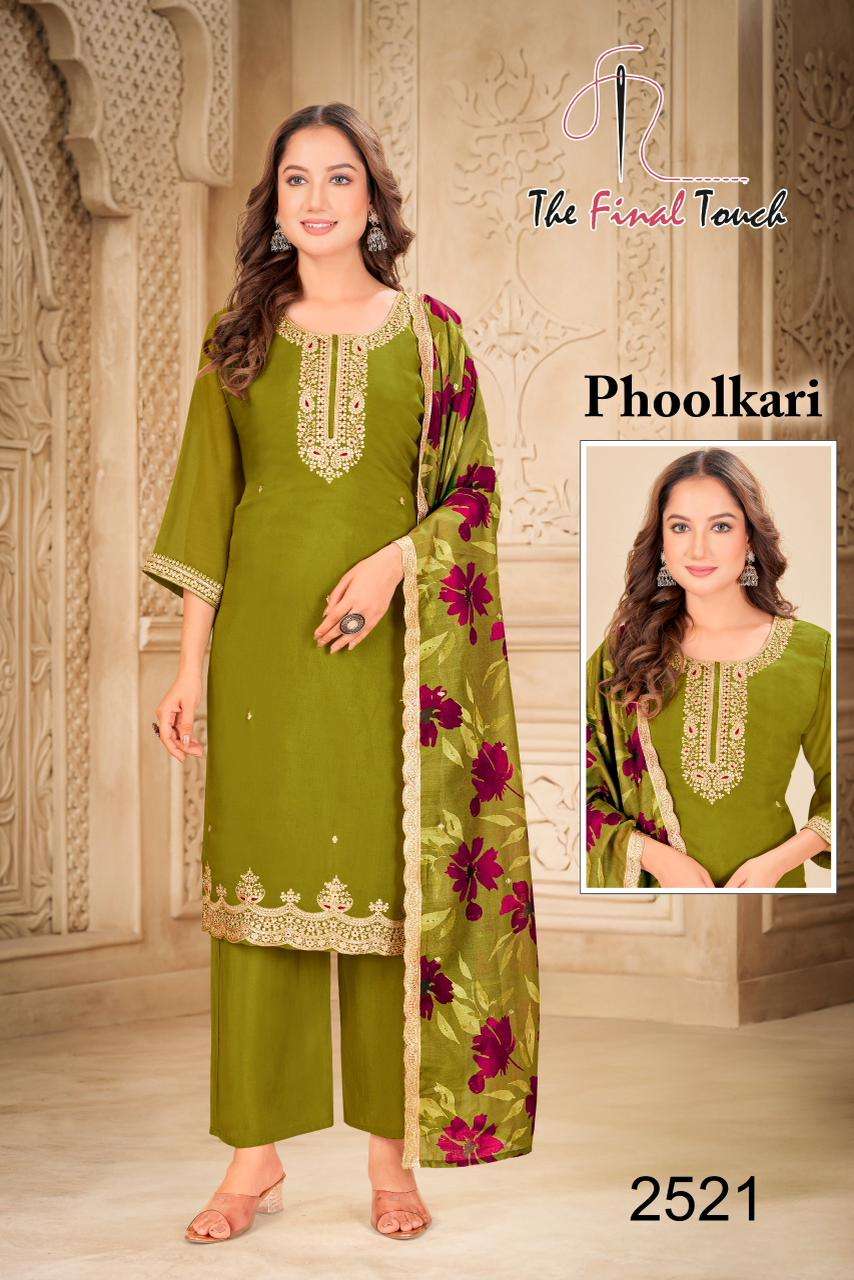 PHOOLKARI BY THE FINAL TOUCH IN MAL CHANDERI WITH EMBROIDERY WORK 