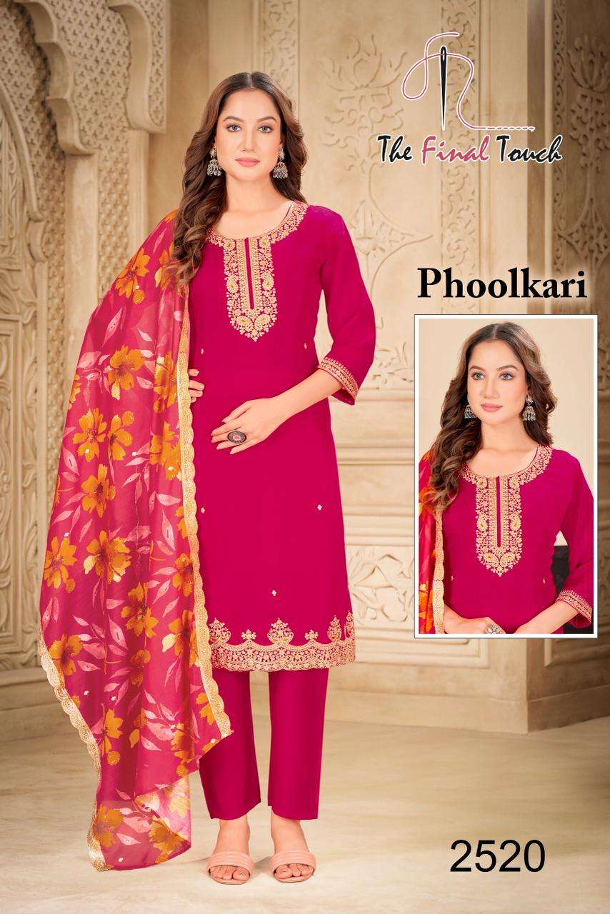 PHOOLKARI BY THE FINAL TOUCH IN MAL CHANDERI WITH EMBROIDERY WORK 