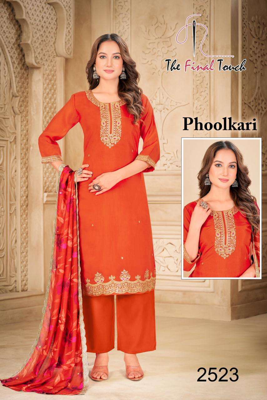 PHOOLKARI BY THE FINAL TOUCH IN MAL CHANDERI WITH EMBROIDERY WORK 