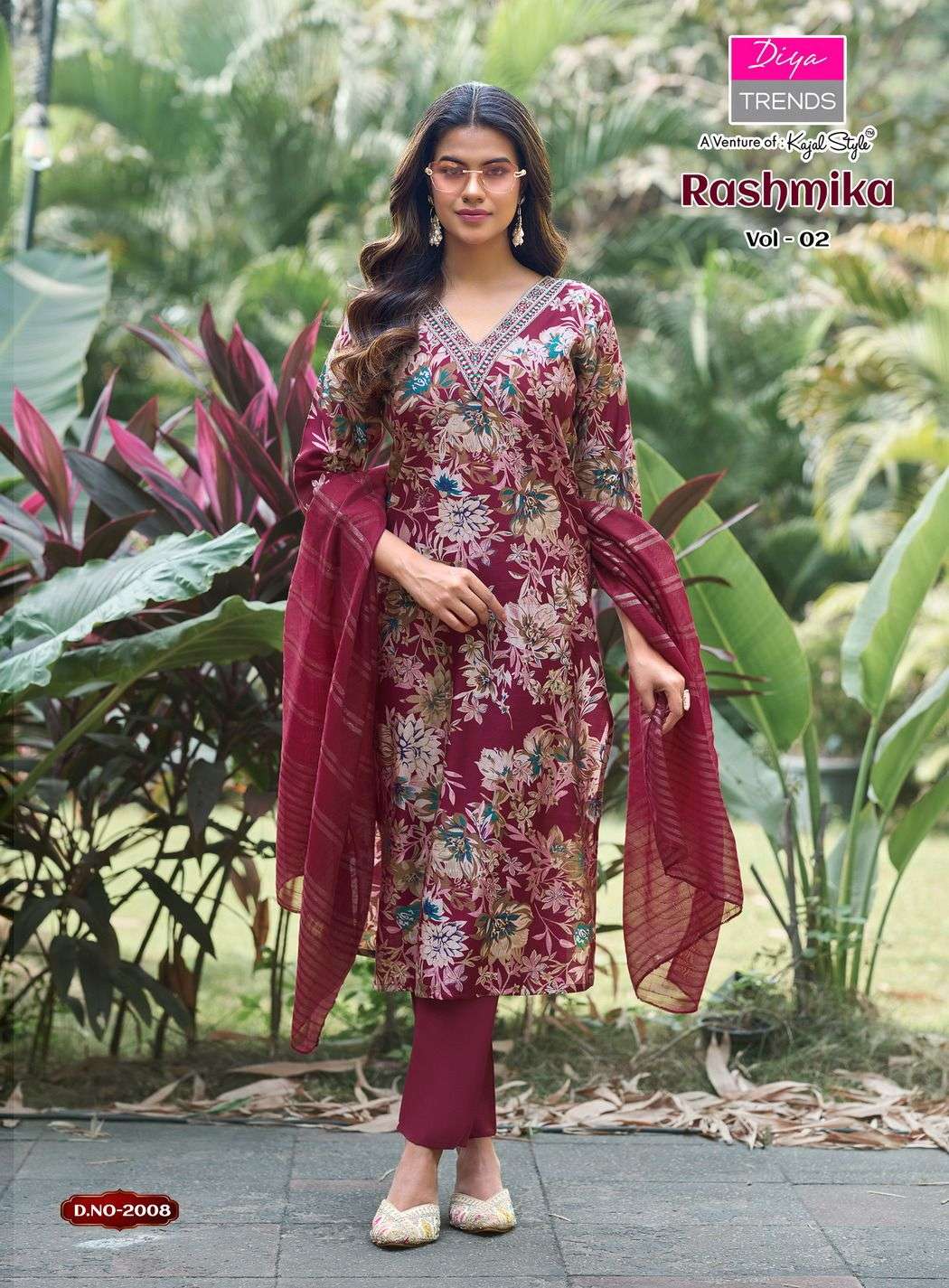 RASHMIKA VOL-2 BY DIYA TRENDZ IN VATICAN SILK WITH FANCY EMBROIDERY WORK & DUPATTA 