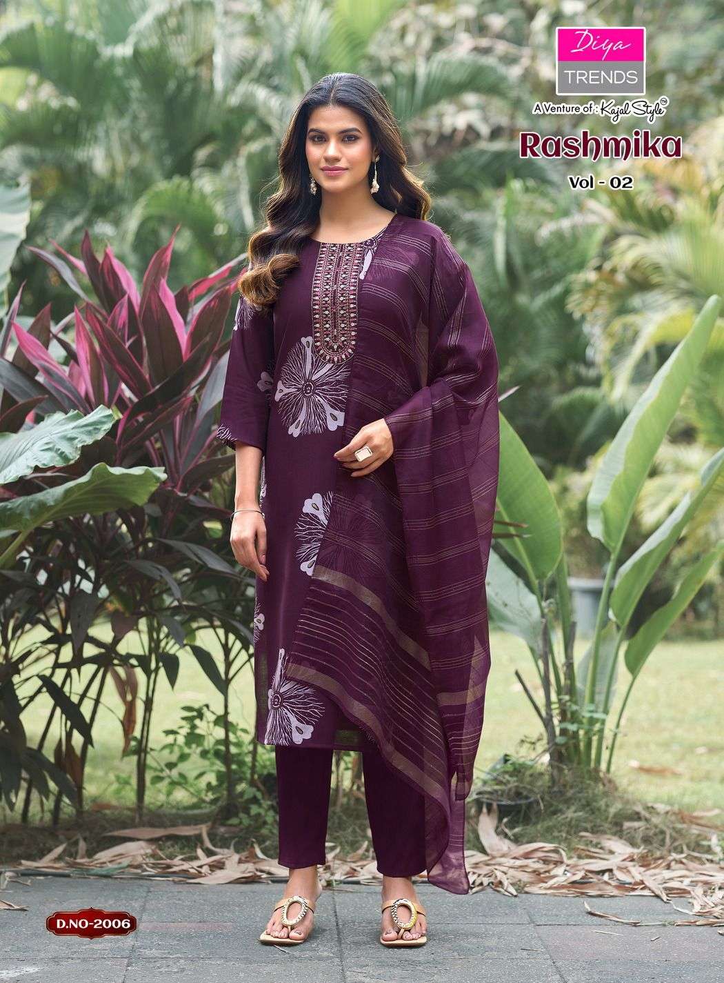 RASHMIKA VOL-2 BY DIYA TRENDZ IN VATICAN SILK WITH FANCY EMBROIDERY WORK & DUPATTA 