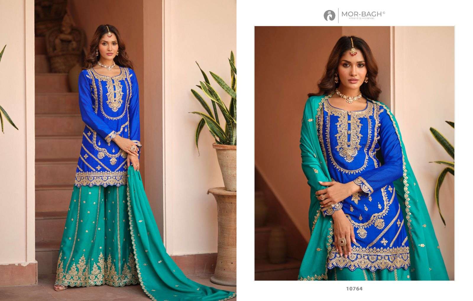 RICHA BY AASHIRWAD CREATION IN PREMIUM CHINNON SILK WITH HEAVY EMBROIDERY WORK 