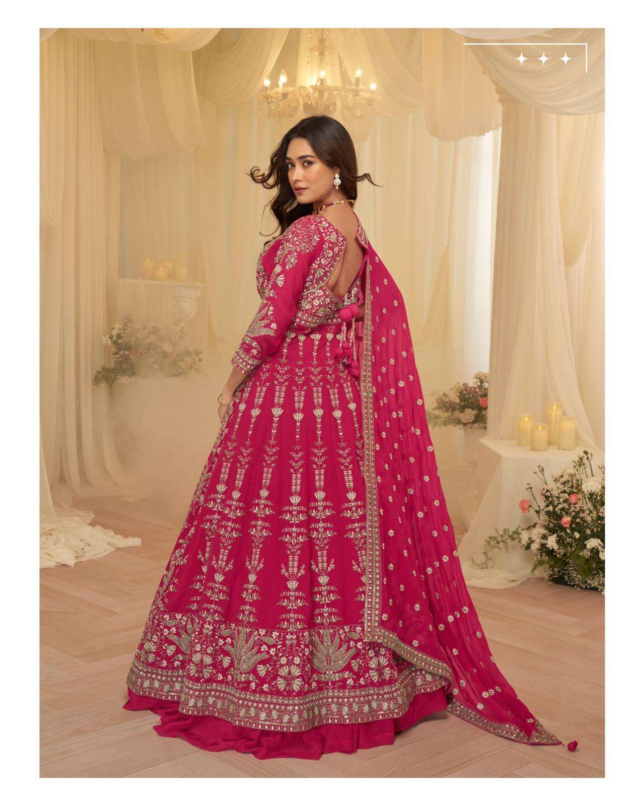 ROOP BY SAYURI DESIGNER IN REAL GEROGETTE CUT TOP & SKIRT WITH EMBROIDERY WORK