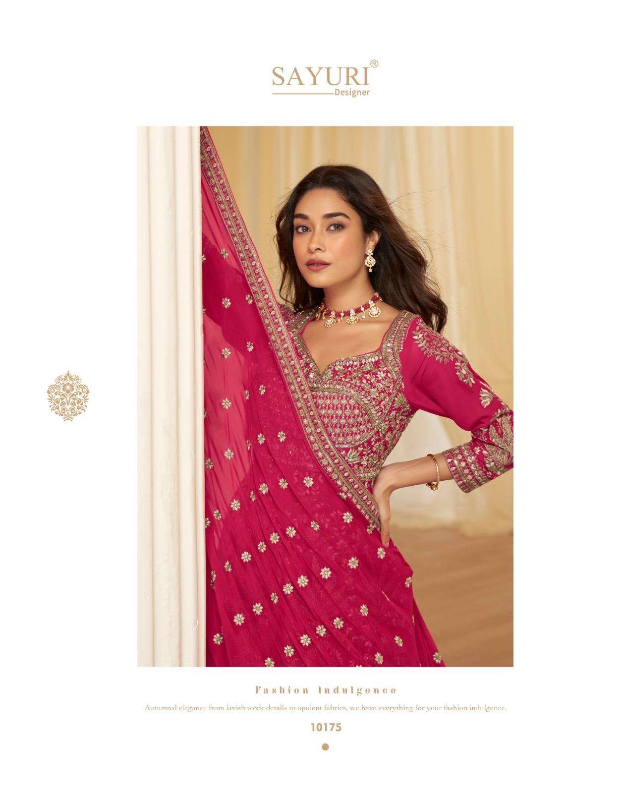 ROOP BY SAYURI DESIGNER IN REAL GEROGETTE CUT TOP & SKIRT WITH EMBROIDERY WORK