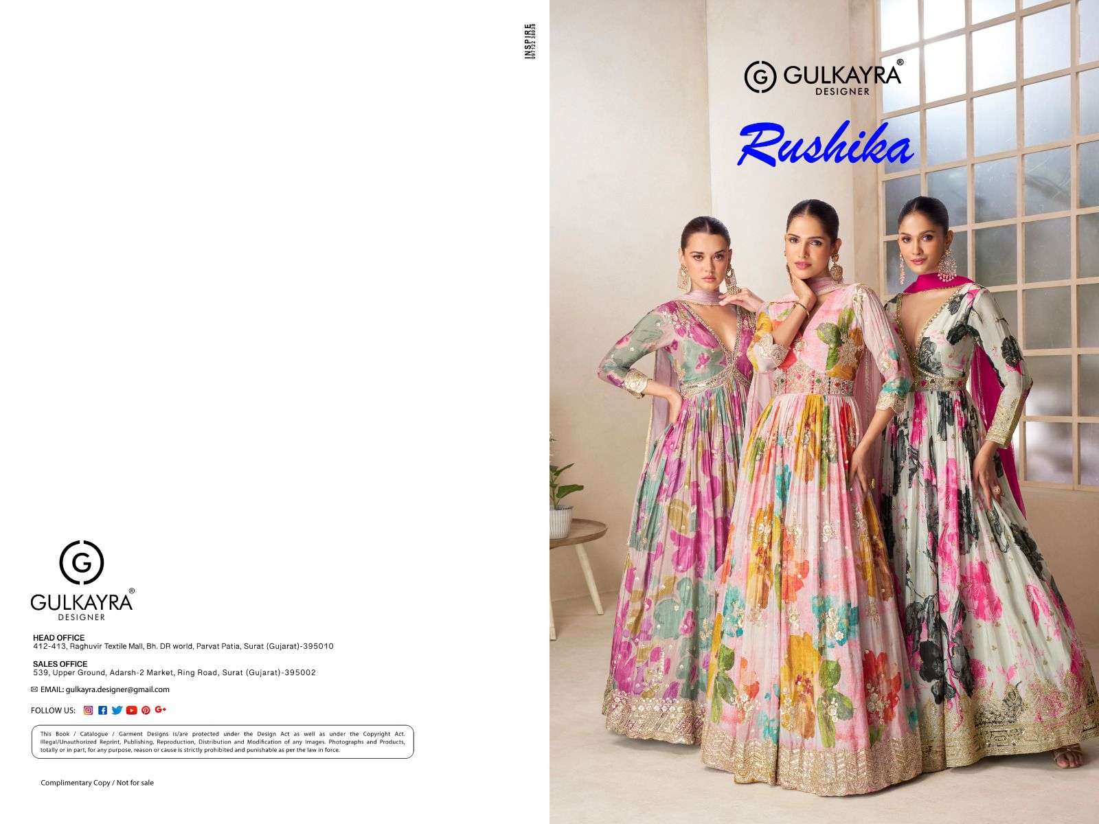 RUSHIKA BY GULKAYRA DESIGNER IN REAL CHINON DIGITAL PRINT WITH EMBROIDERY WORK GOWN 