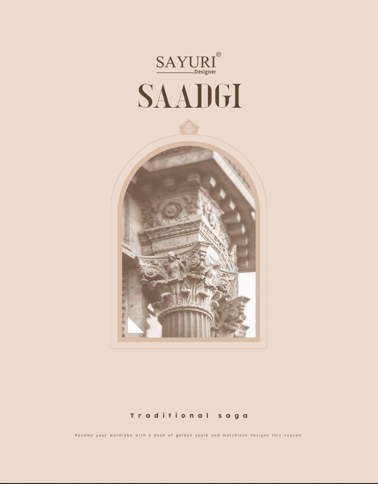 SAADGI BY SAYURI DESIGNER IN REAL GEROGETTE GOWN WITH FRONT AND BACK EMBROIDERED WORK 