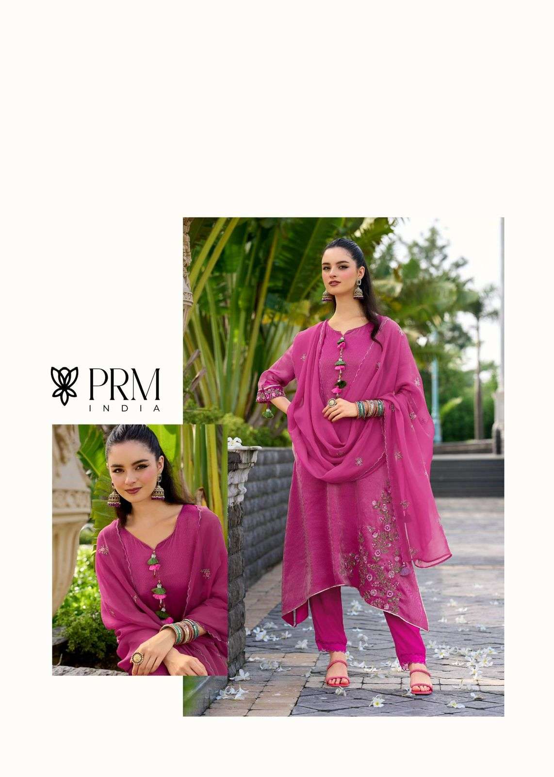SAHELI BY PRM INDIA IN PURE RUSSIAN SILK JEQUARD WITH EMRODARY & HAND WORK 