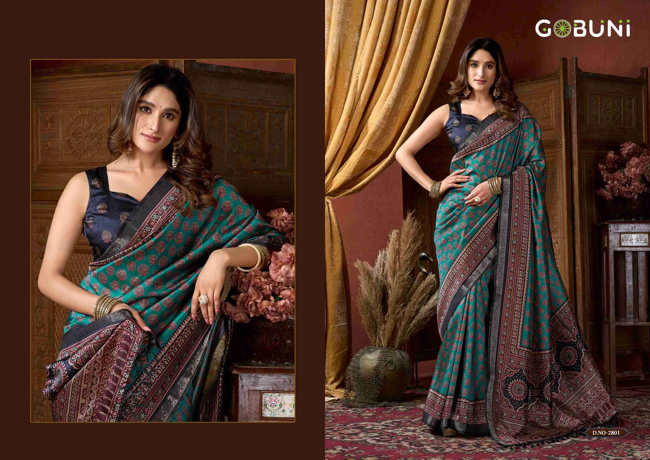 SAMAIRA BY GOBUNI IN CLUSTER DIGITAL SAREE WITH JACQUARD BORDER & JHALLAR 
