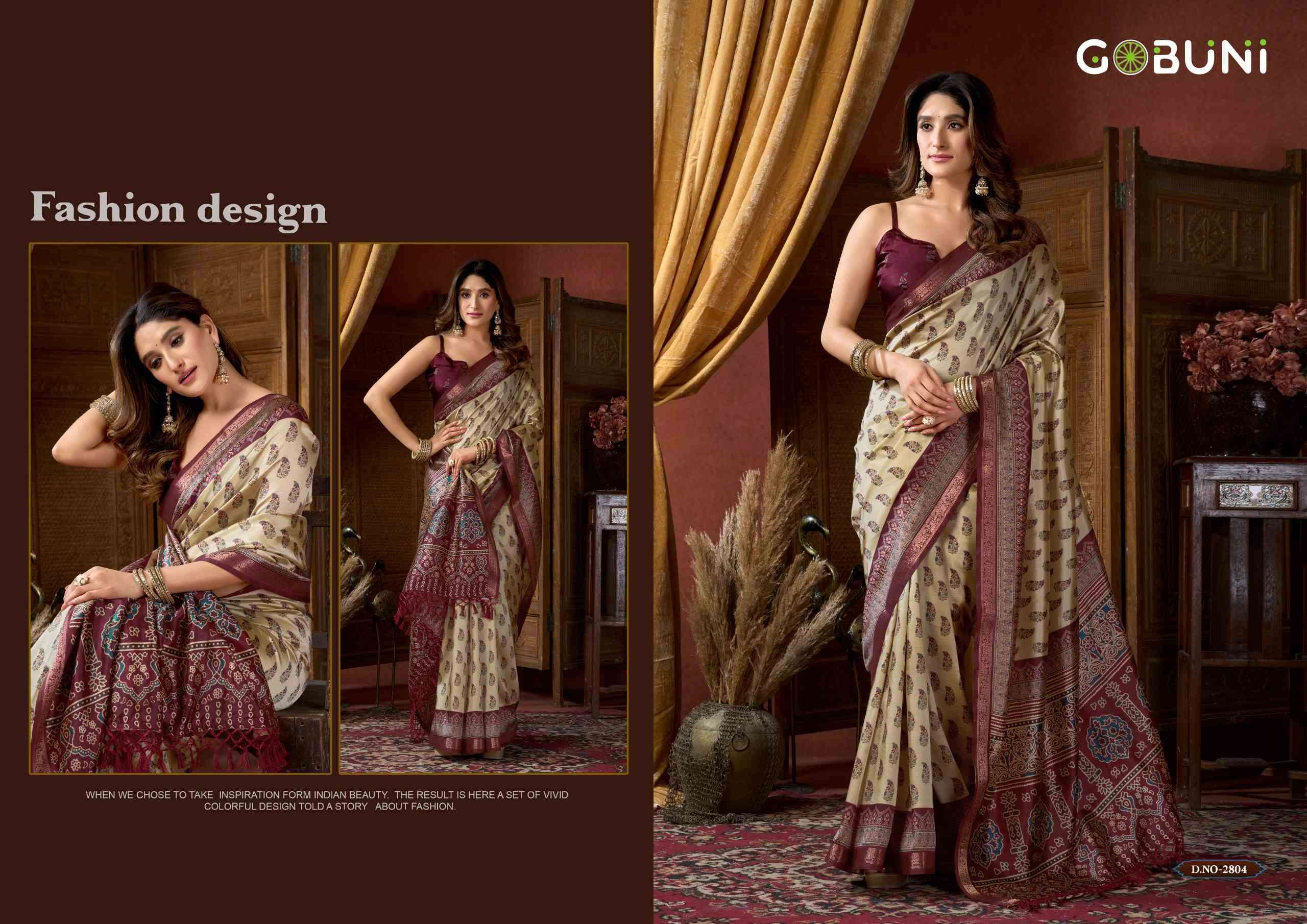 SAMAIRA BY GOBUNI IN CLUSTER DIGITAL SAREE WITH JACQUARD BORDER & JHALLAR 