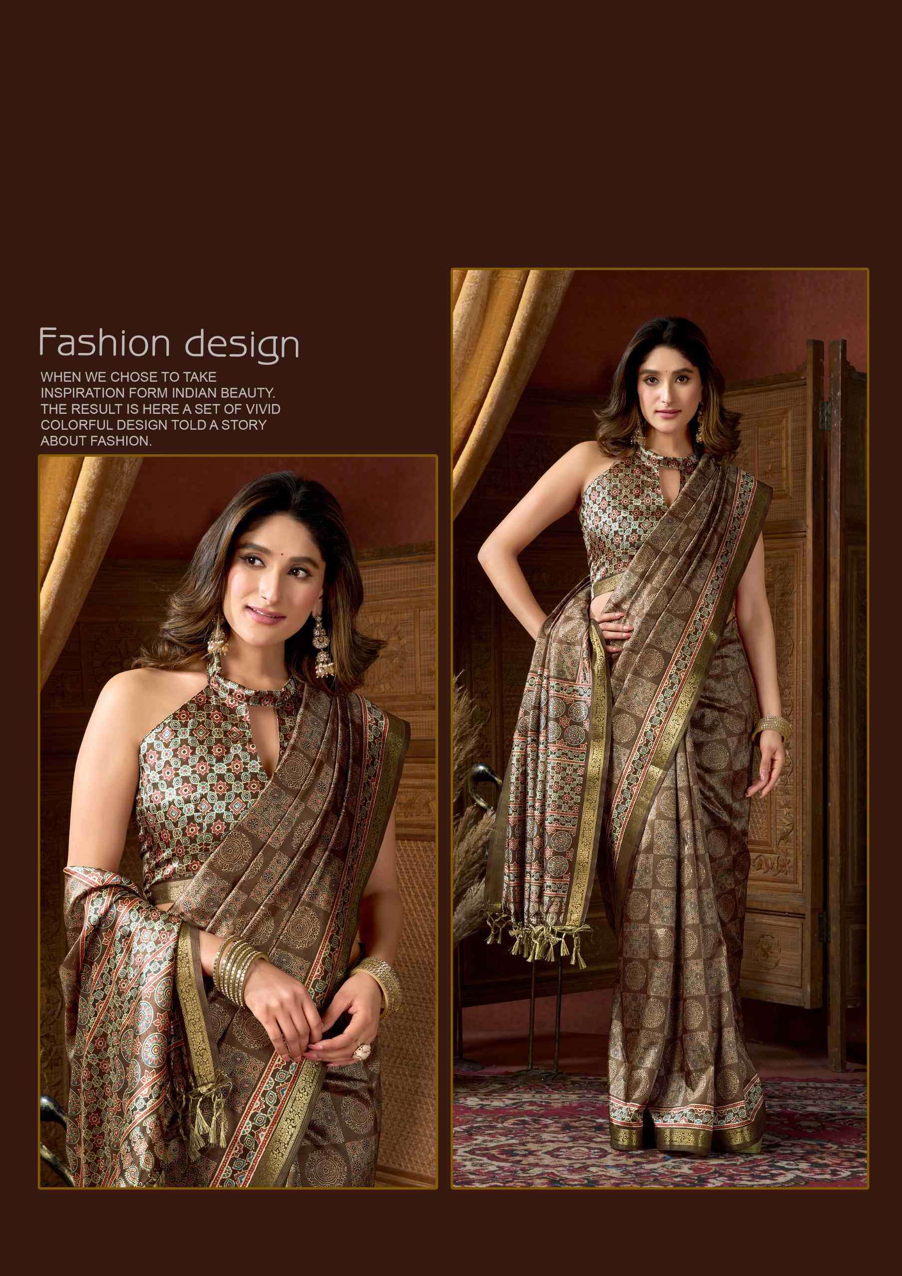 SAMAIRA BY GOBUNI IN CLUSTER DIGITAL SAREE WITH JACQUARD BORDER & JHALLAR 