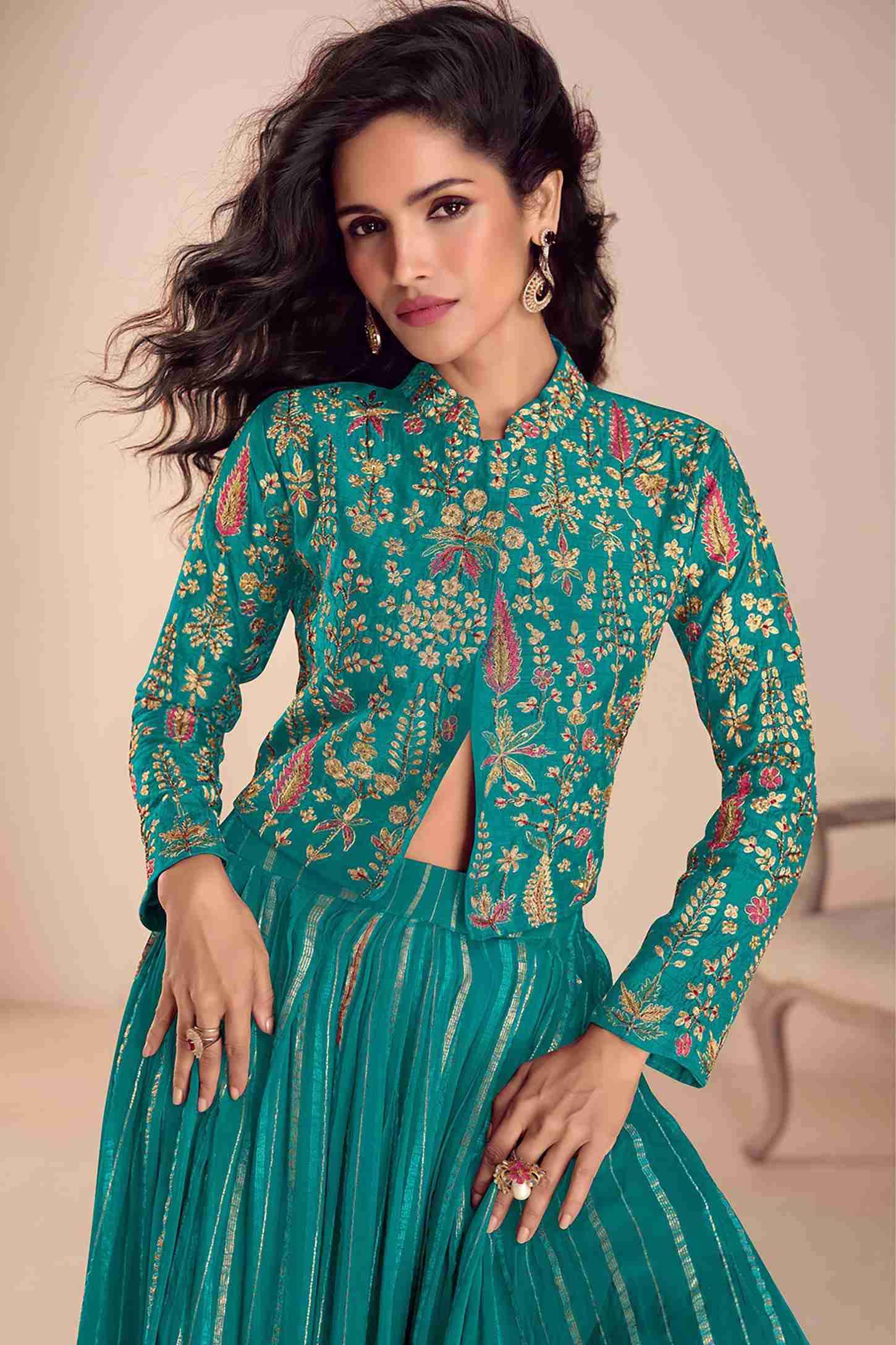 SARGAM BY GULKAYRA DESIGNER IN REAL VICHITRA SILK WITH EMBROIDERY & HAND WORK