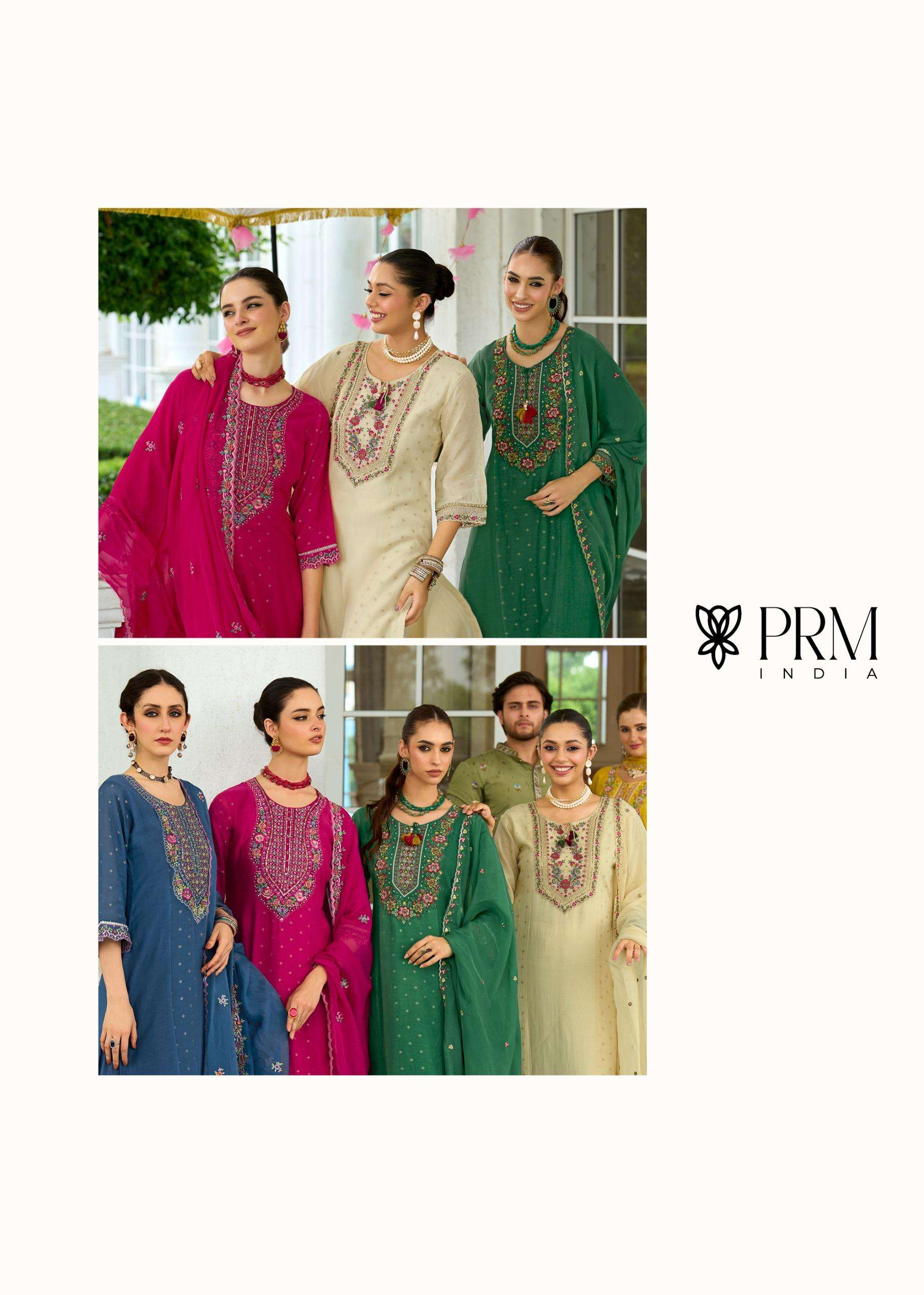 SAWARIYA BY PRM INDIA IN PURE MULL CHANDERI JACQUARD WITH EMBROIDERY & HAND WORK