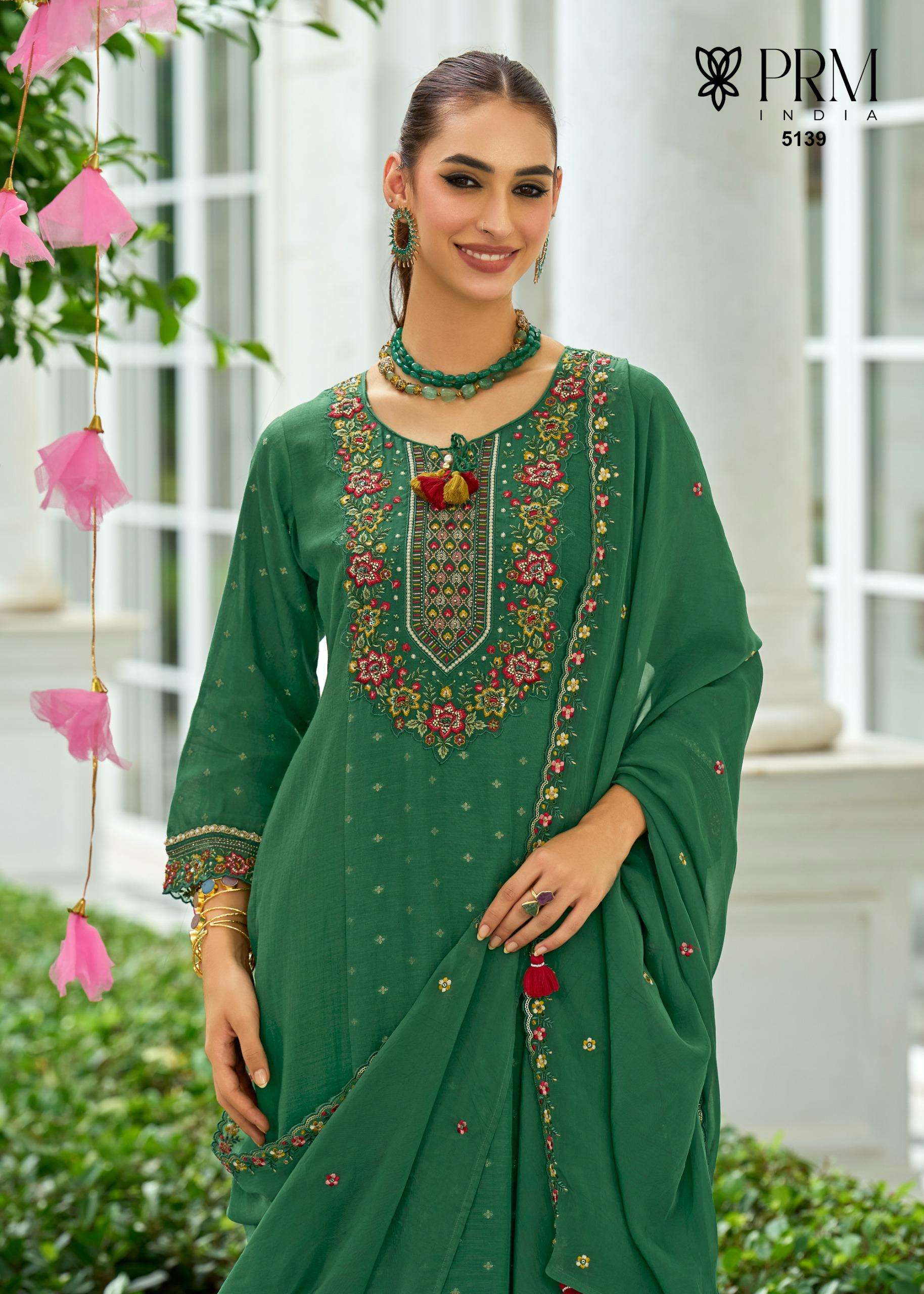 SAWARIYA BY PRM INDIA IN PURE MULL CHANDERI JACQUARD WITH EMBROIDERY & HAND WORK