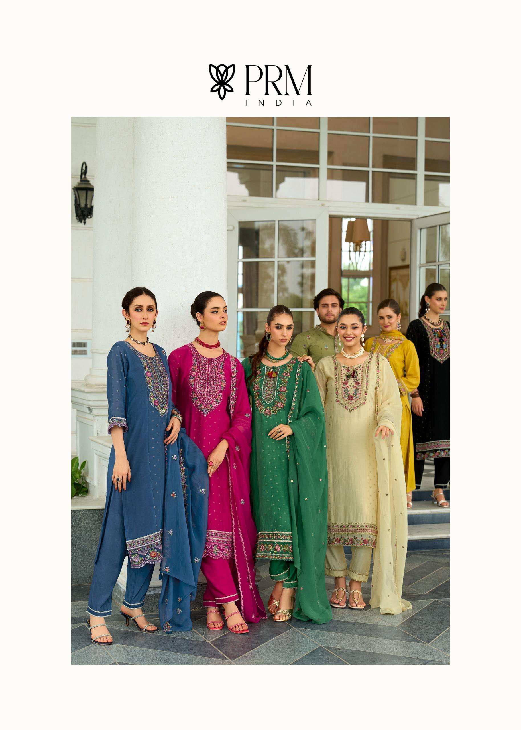 SAWARIYA BY PRM INDIA IN PURE MULL CHANDERI JACQUARD WITH EMBROIDERY & HAND WORK