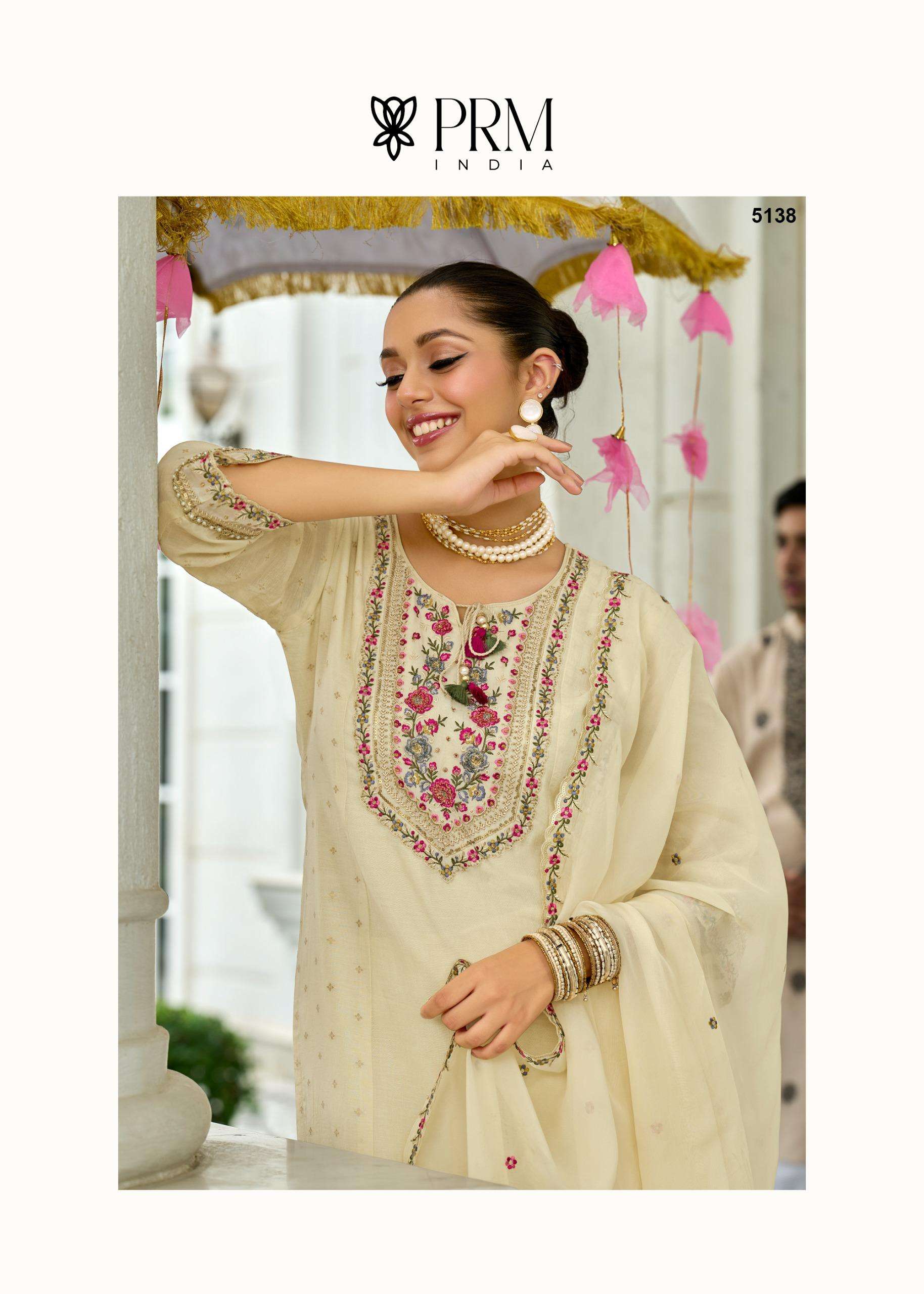 SAWARIYA BY PRM INDIA IN PURE MULL CHANDERI JACQUARD WITH EMBROIDERY & HAND WORK