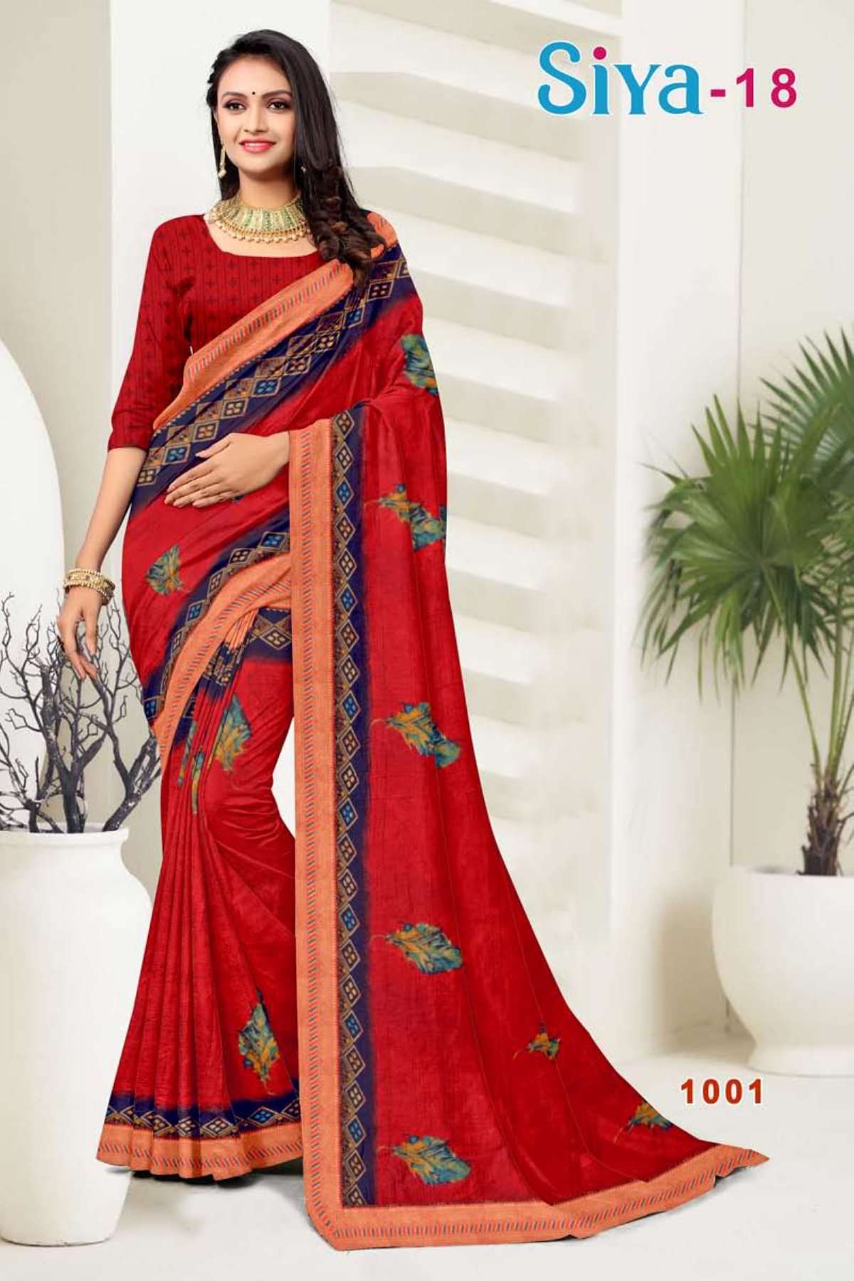 SIYA-18 BY TEXOFAB IN RANIAL GEORGETTE ALL OVER PRINTED SAREE WITH BORDER 