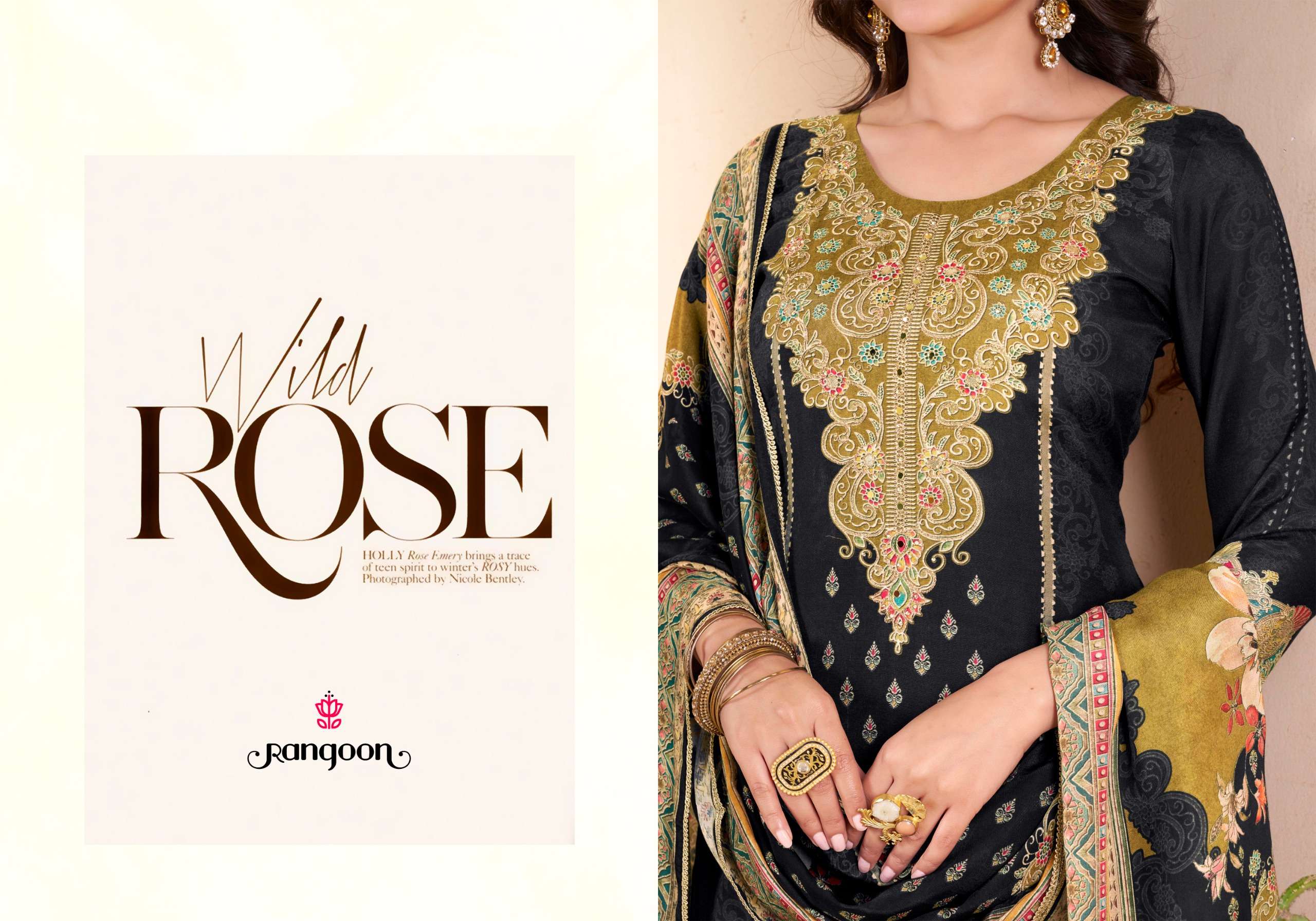 SONAM BY RANGOON IN PURE MUSLIN WITH DIGITAL PRINT AARI & SWAROVSKI DIAMOND WORK 