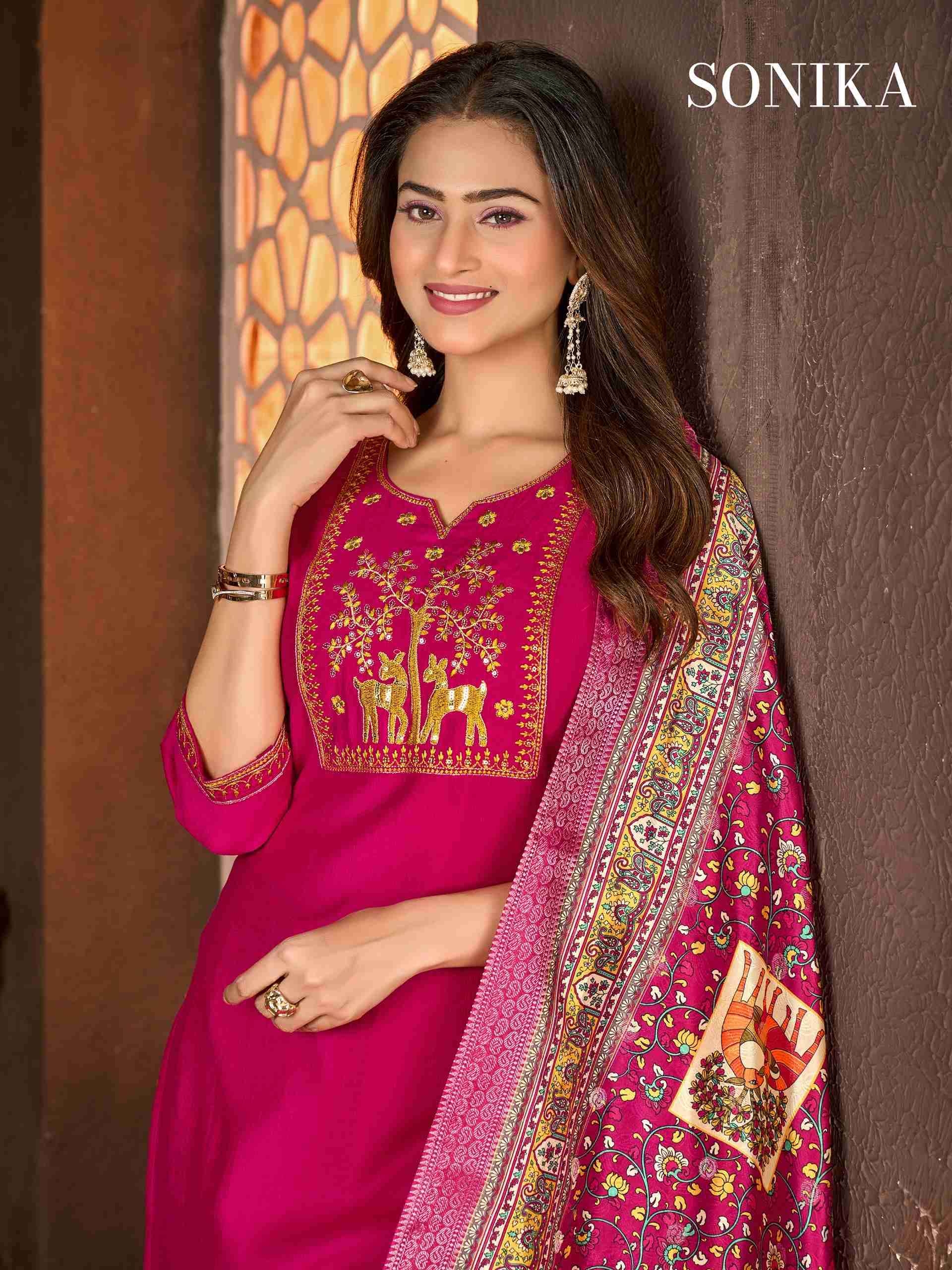 SONIKA BY TEXOFAB IN VATICAN SILK WITH HEAVY EMBROIDERY & SEQUENCE WORK