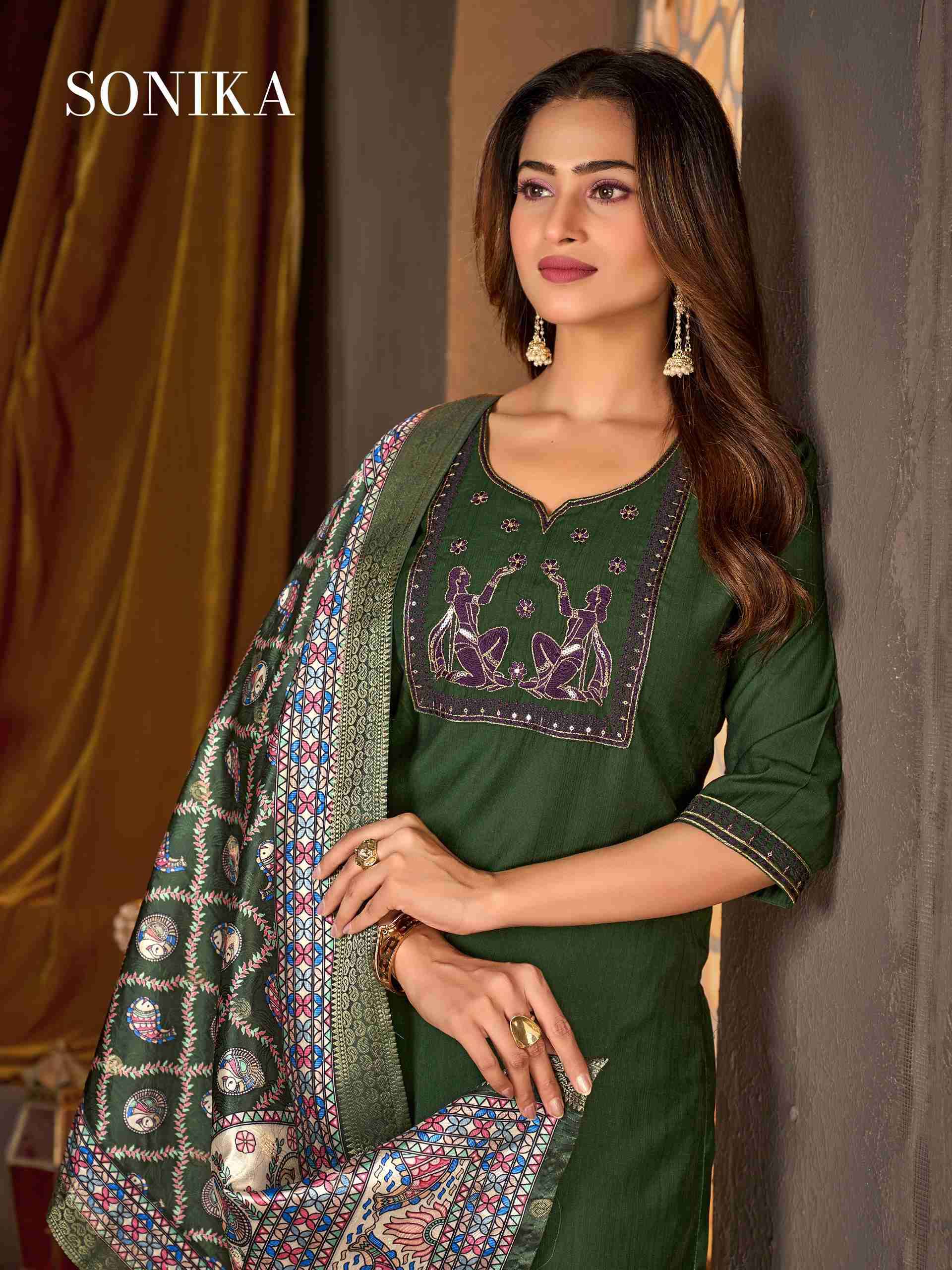 SONIKA BY TEXOFAB IN VATICAN SILK WITH HEAVY EMBROIDERY & SEQUENCE WORK