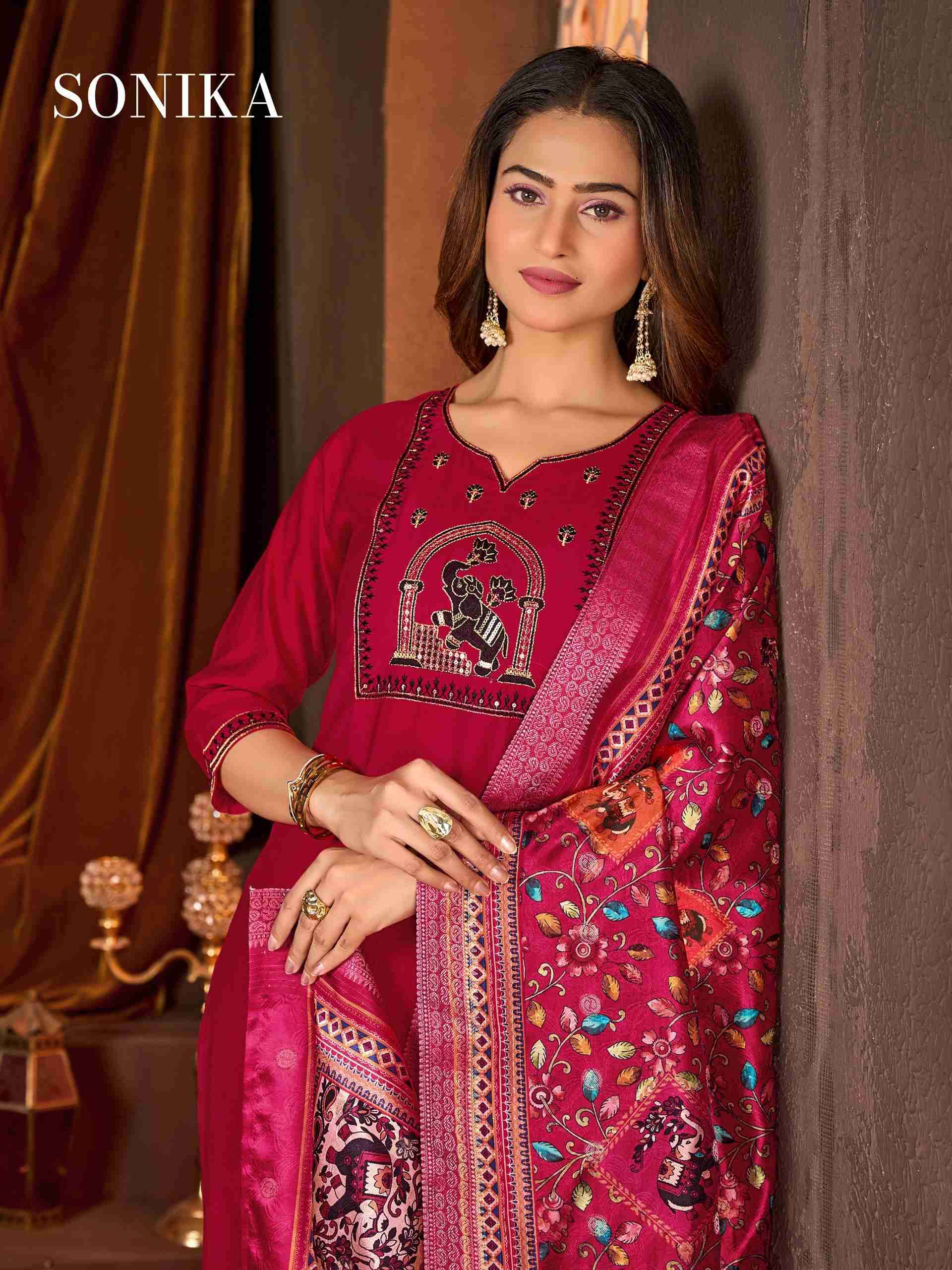 SONIKA BY TEXOFAB IN VATICAN SILK WITH HEAVY EMBROIDERY & SEQUENCE WORK