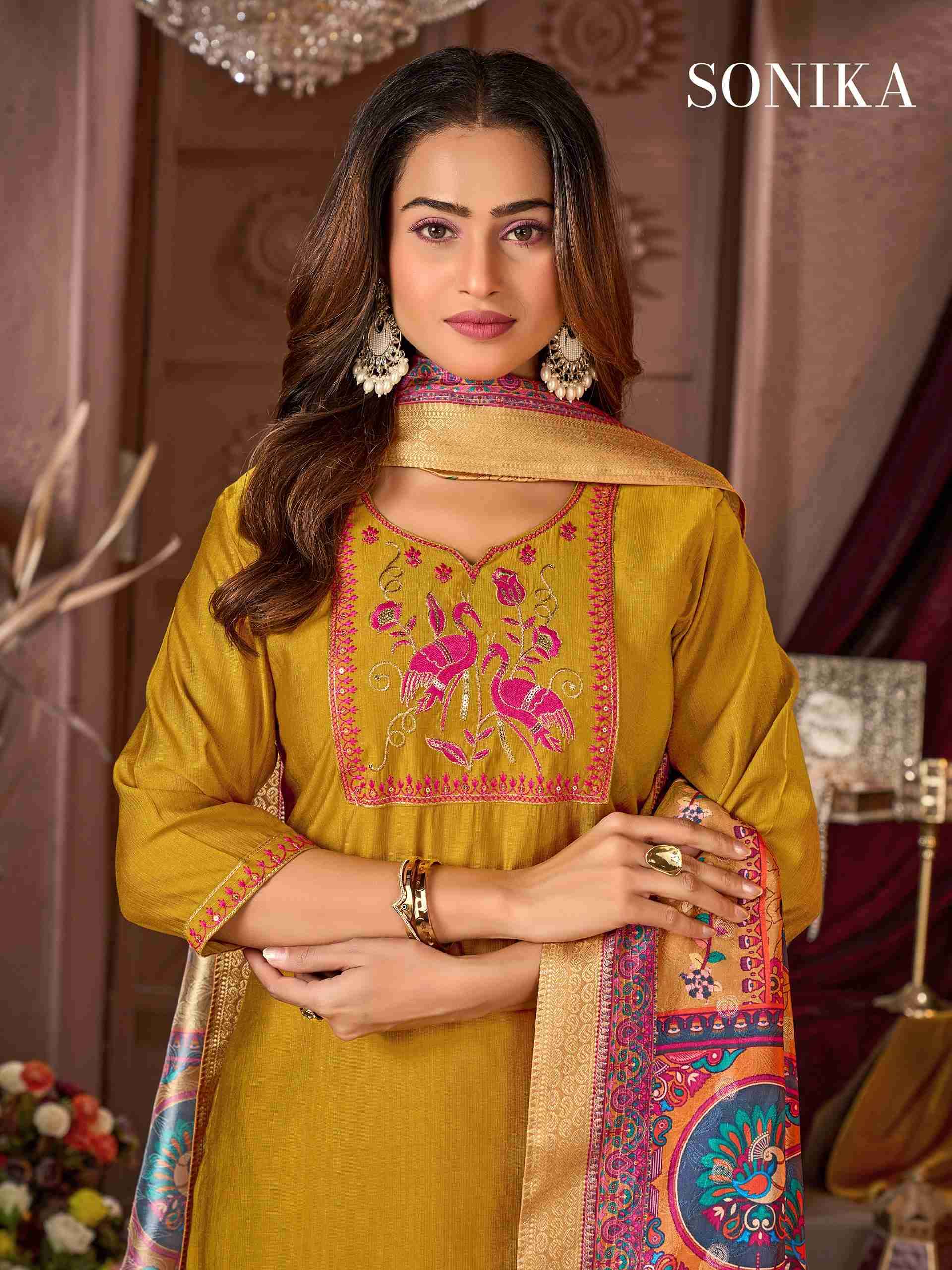 SONIKA BY TEXOFAB IN VATICAN SILK WITH HEAVY EMBROIDERY & SEQUENCE WORK